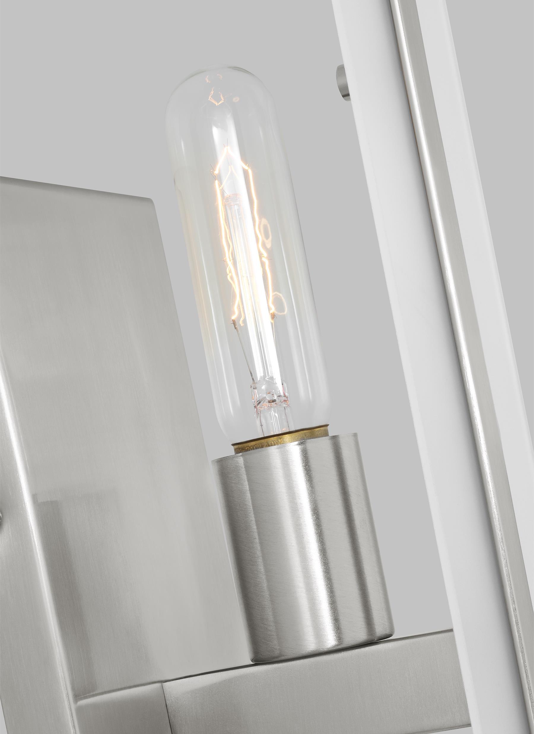 Elegant Brushed Nickel Vanity Sconce with Satin Etched Glass