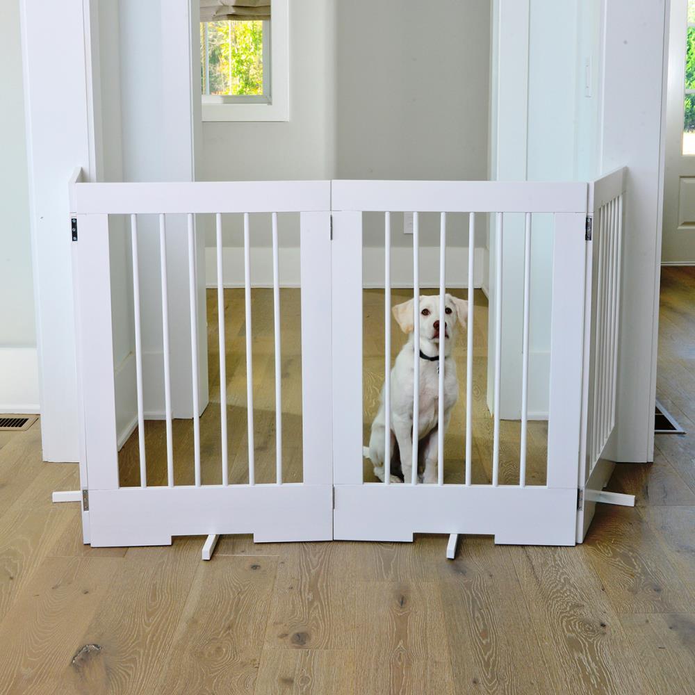 Cardinal Gates 4PG 4-Panel Freestanding Pet Gate - Adjustable Wooden Dog Gate