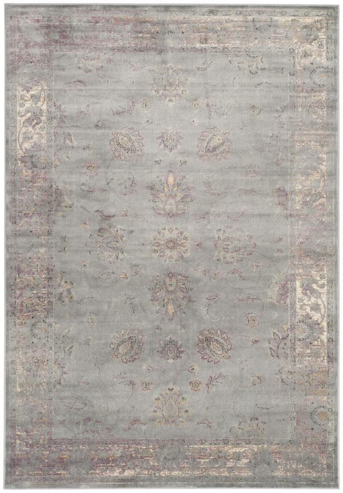 Vintage VTG117 Power Loomed Indoor Skid-Resistant Area Rug - Grey/Multi - 5'3"x7'6" - Safavieh