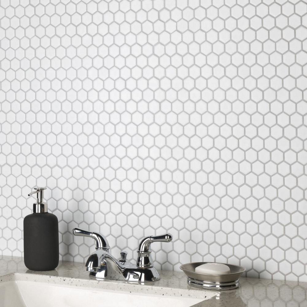 Hudson 1" Hex 11-7/8 " x 13-1/4 " Porcelain Mosaic Floor and Wall Tile