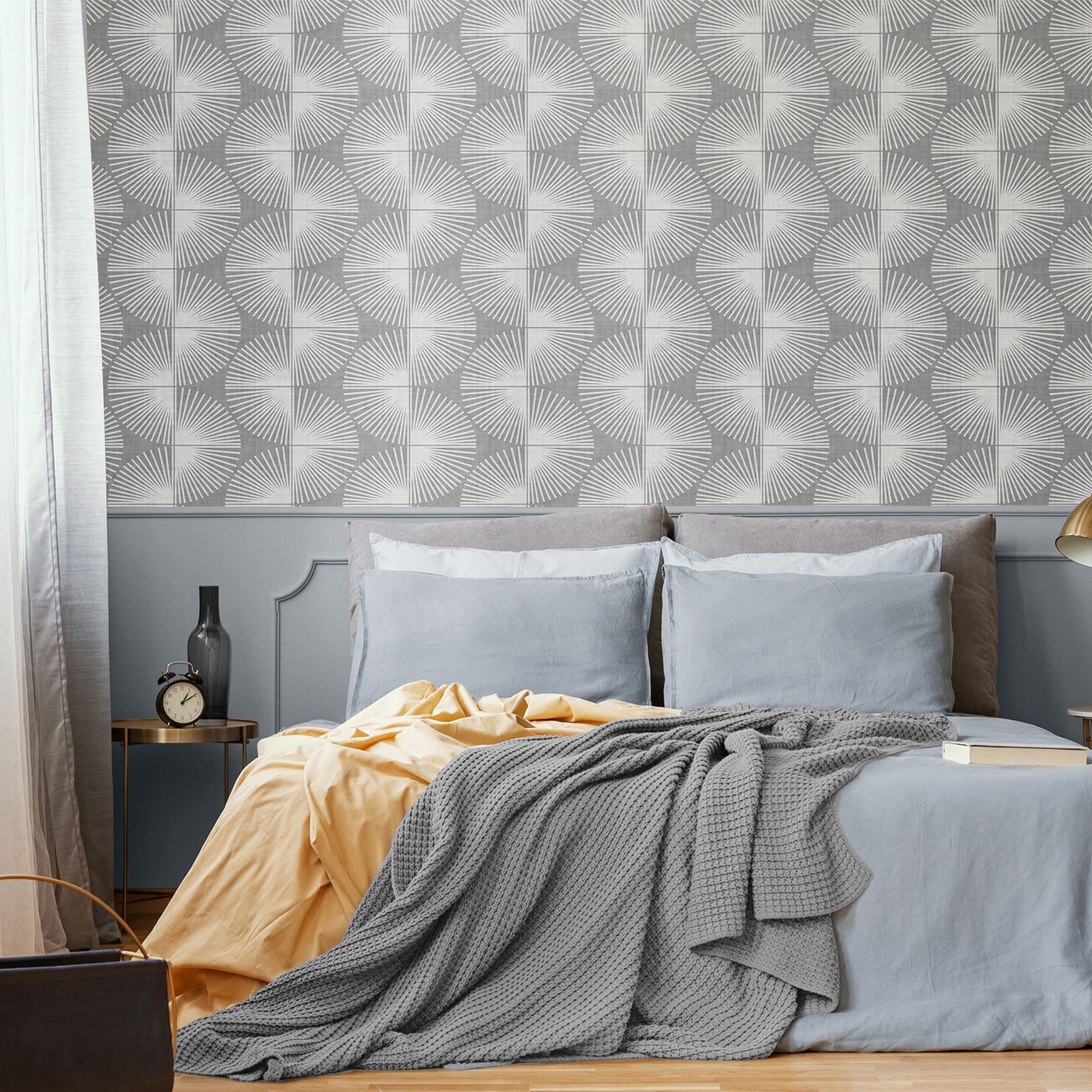 Nicole Miller Fluted Geo Smoke Peel & Stick Wallpaper