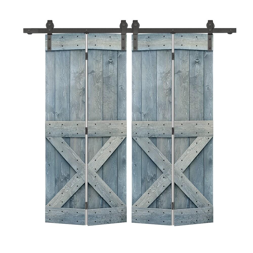 Calhome 84'' Solid Wood Barn Doors Painted Bi-Fold Door