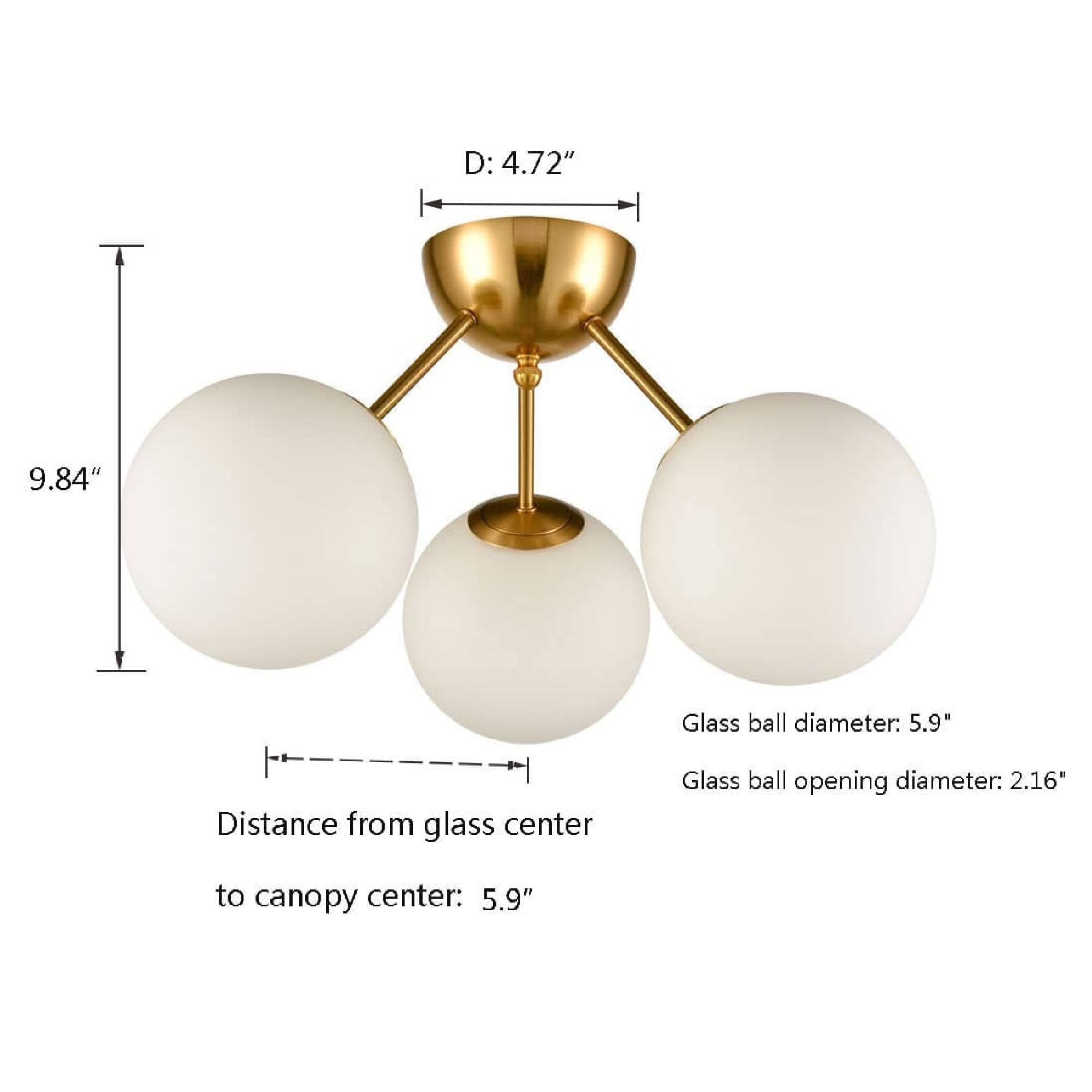 Mid Century Modern Globe Semi Flush Mount Ceiling Light Sputnik Chandeliers