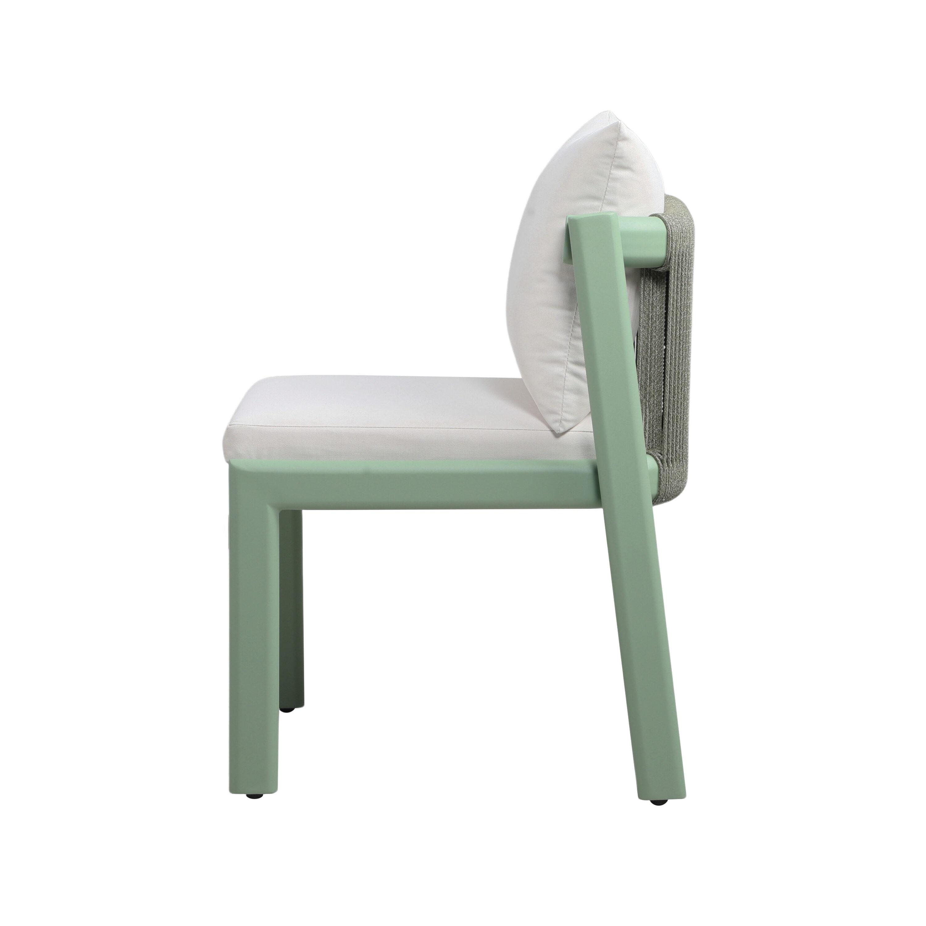 Nancy Mint Green and Cream Outdoor Dining Chair