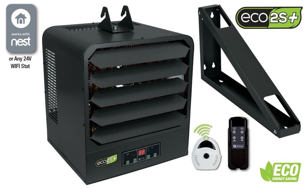 King Electric Electric Ceiling Mounted Space Heater with Adjustable Thermostat , Remote Included and with Digital Display