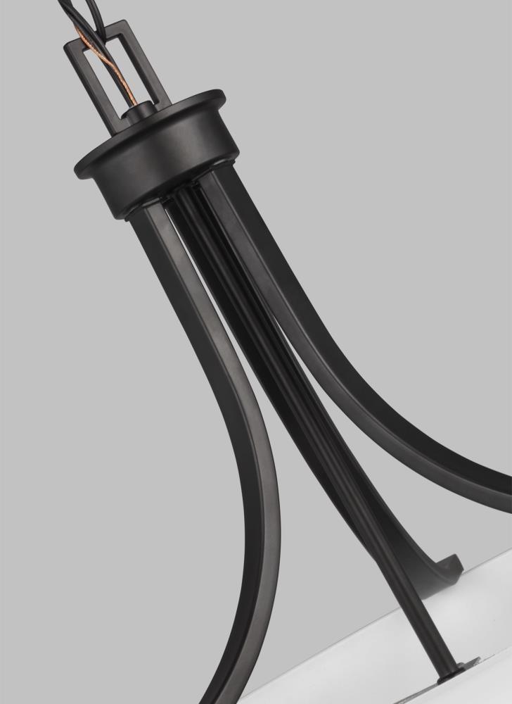 Midnight Black Brushed Nickel LED Pendant Light with Etched Glass Shade
