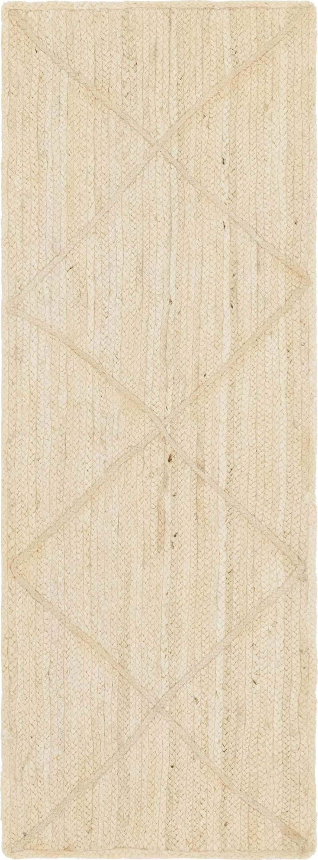 Unique Loom 2' 2 x 6' 1 Braided Jute Ivory Area Rug