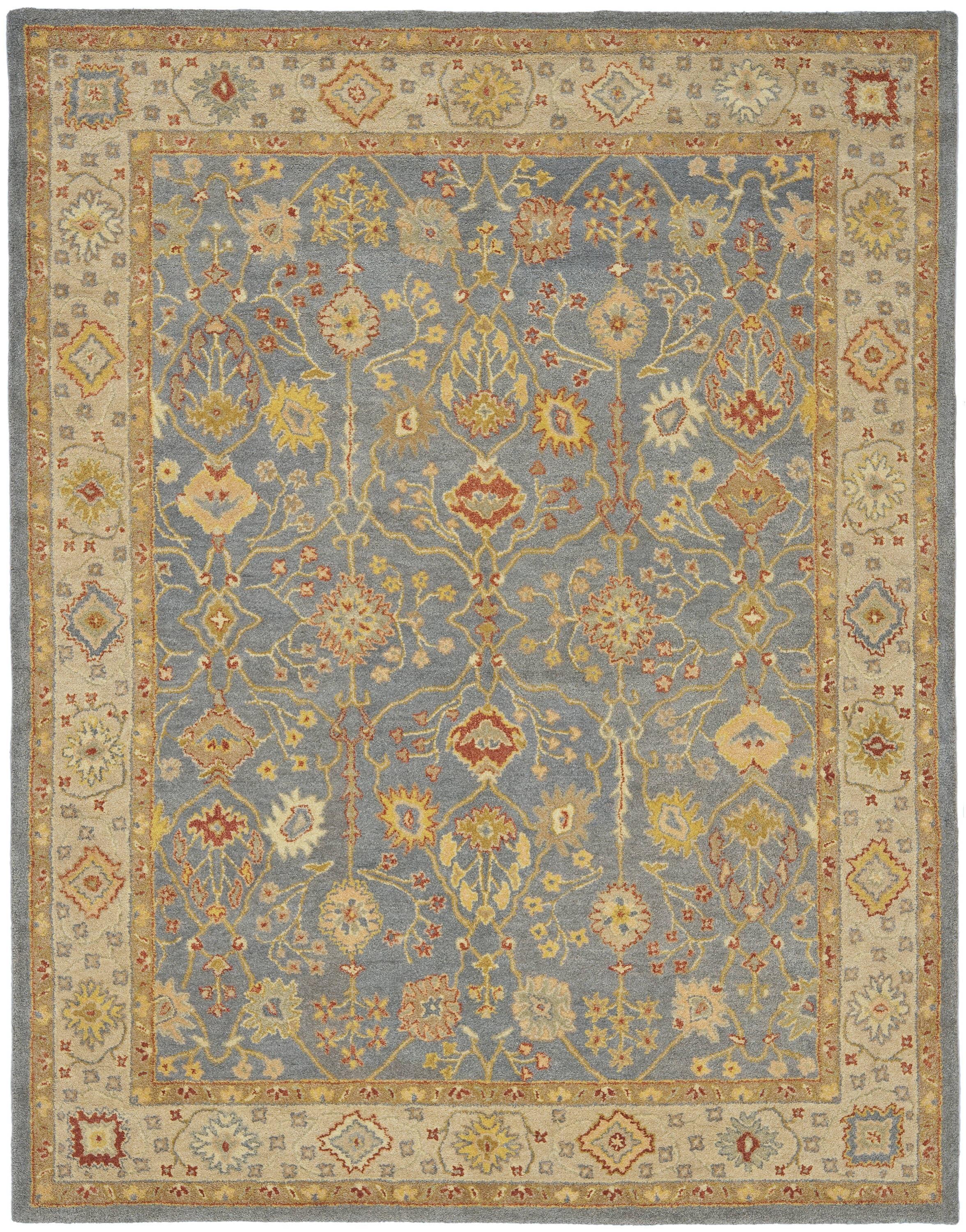 Antiquity AT314 Hand Tufted Area Rug - Blue/Ivory - 8'3"x11' - Safavieh.