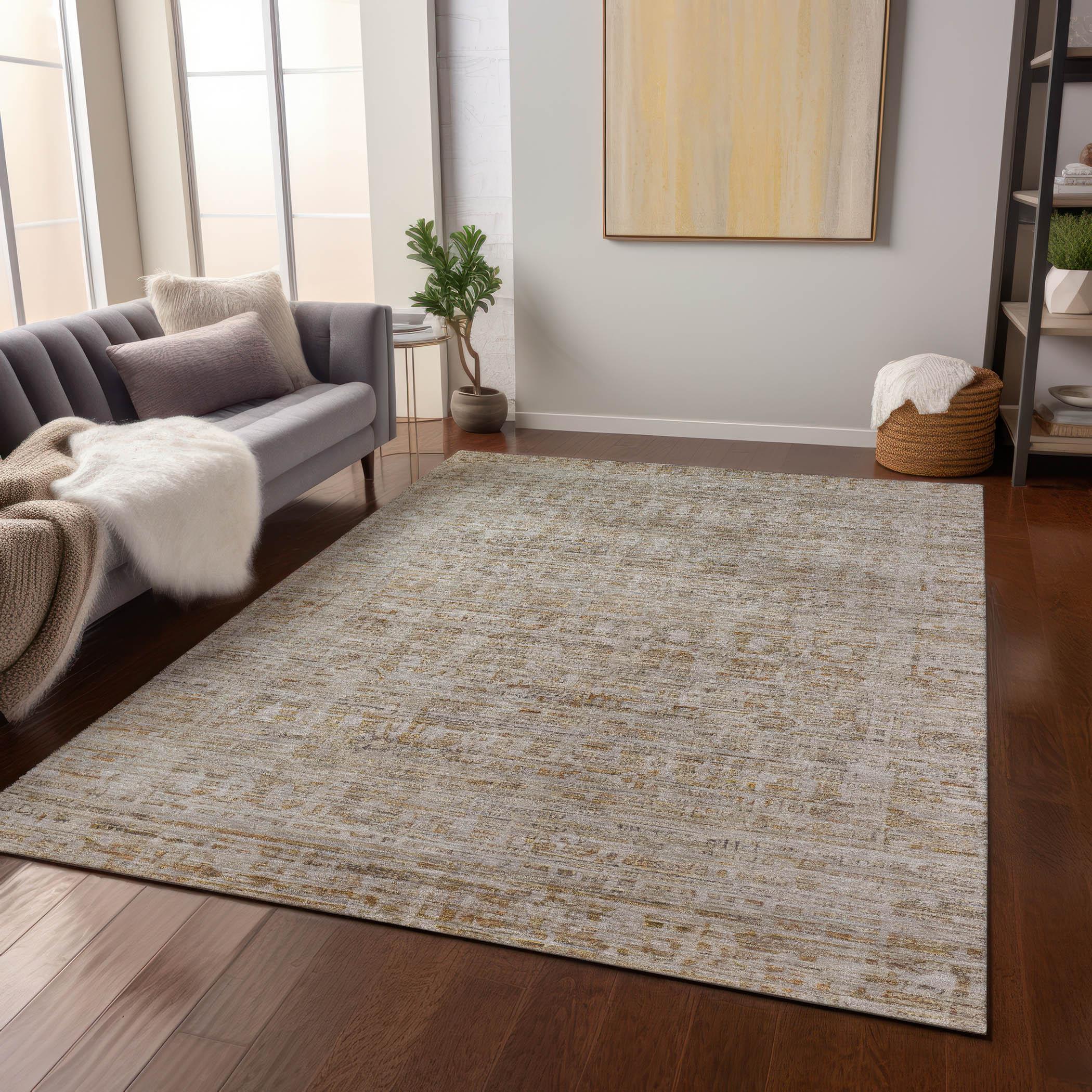 Machine Washable Indoor/Outdoor Chantille Taupe Rug