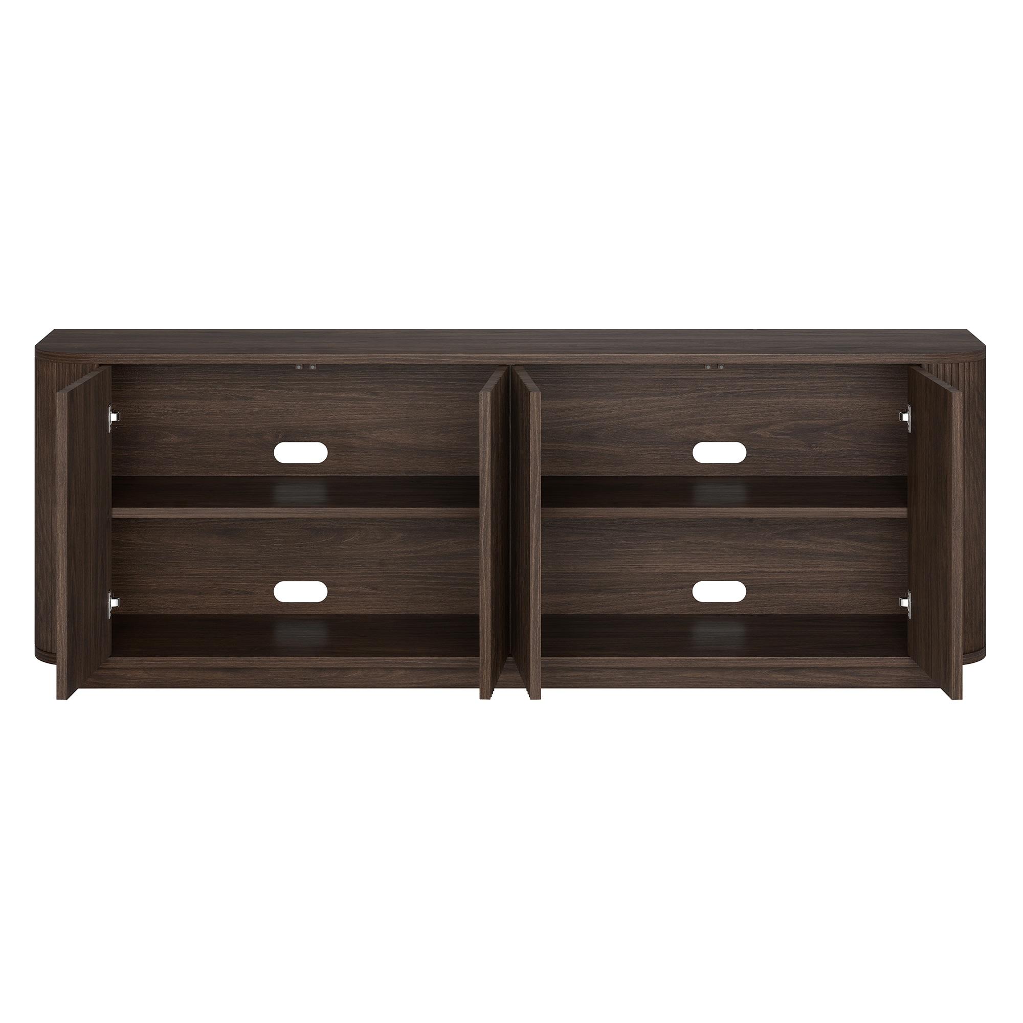 Evelyn&Zoe Canton Transitional TV Stand For TVs up to 75", Alder Brown