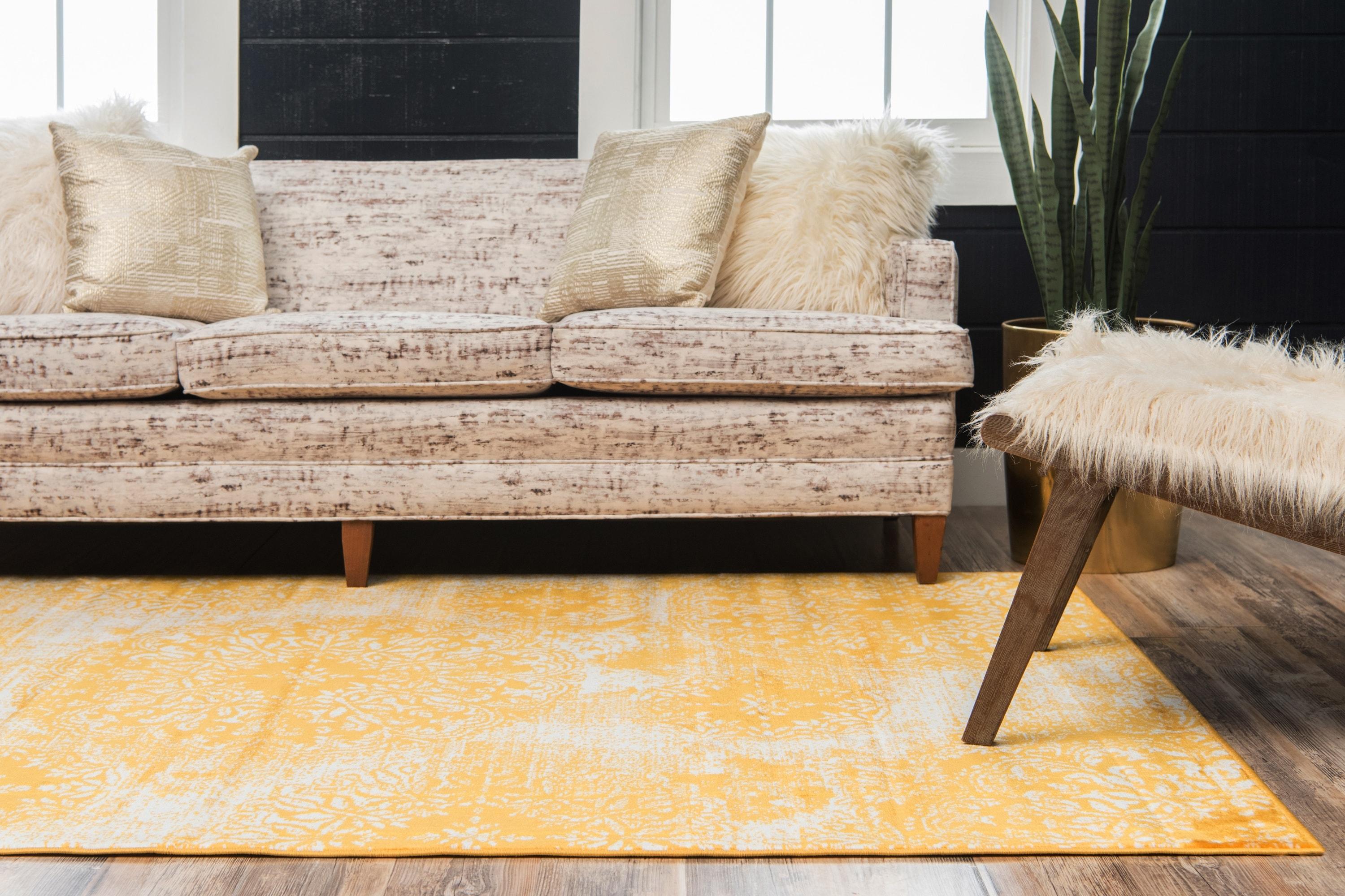 Unique Loom 6' 0 x 6' 0 Sofia Grand Yellow Area Rug