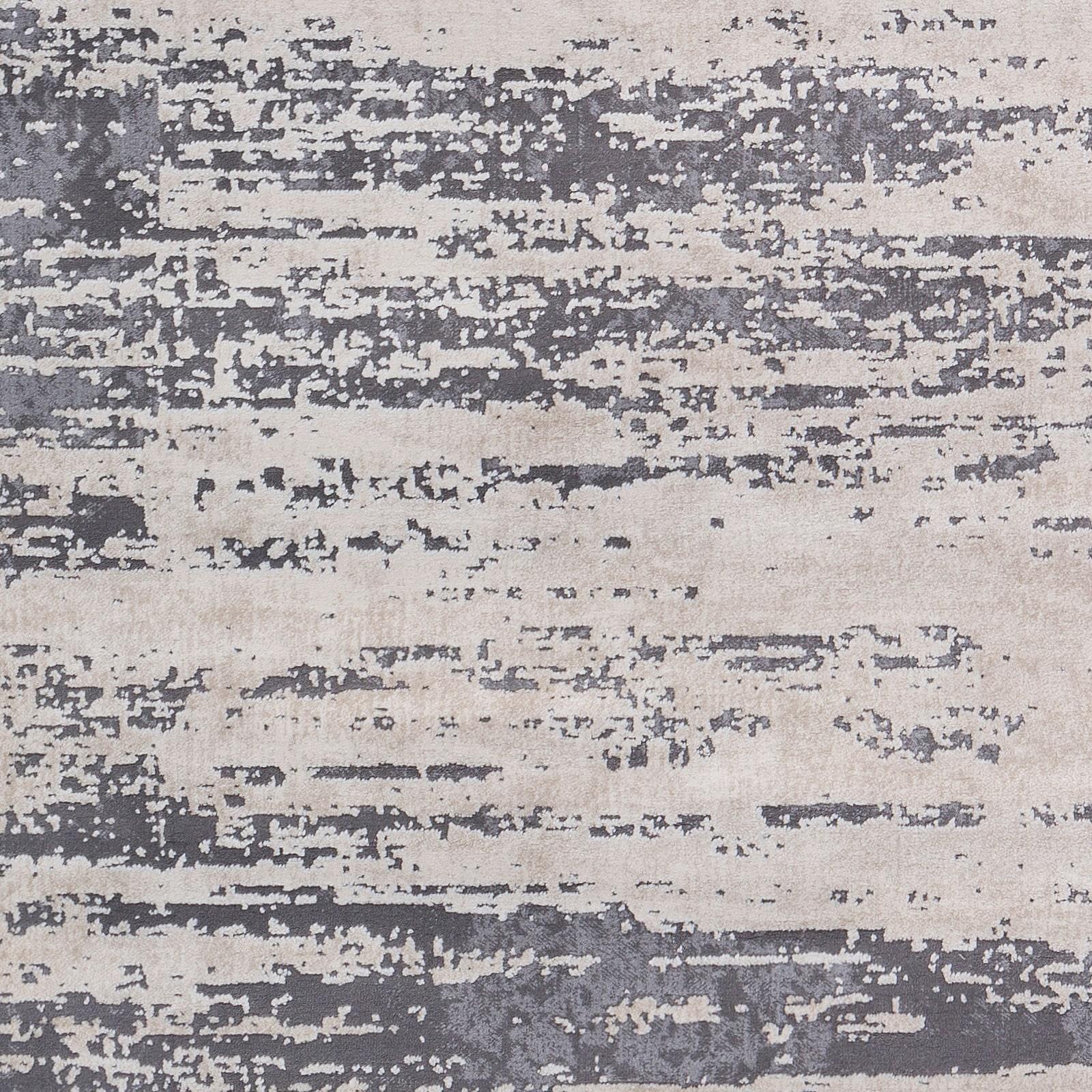 Reversible Gray Rectangular 63"x91" Stain-Resistant Wool-Blend Rug