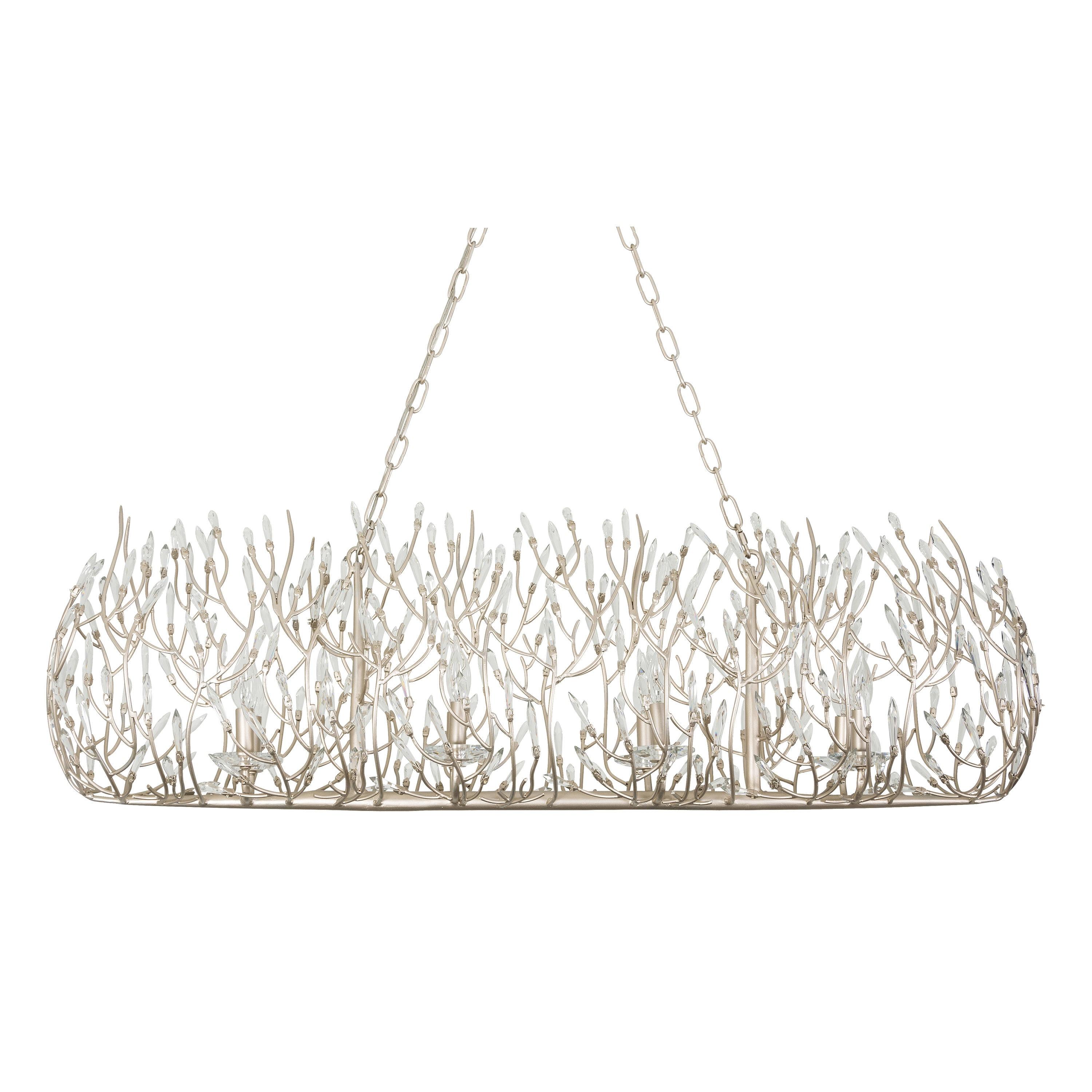 Gold Dust Crystal Linear Pendant Light with Recycled Steel