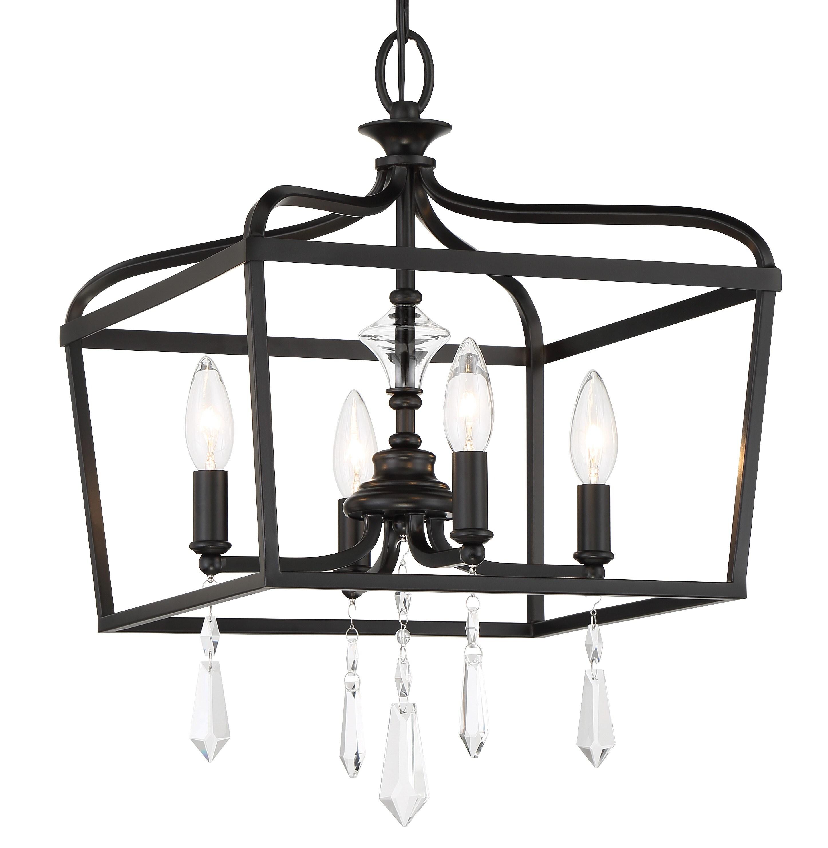 4 - Light Dimmable Lantern Geometric Chandelier