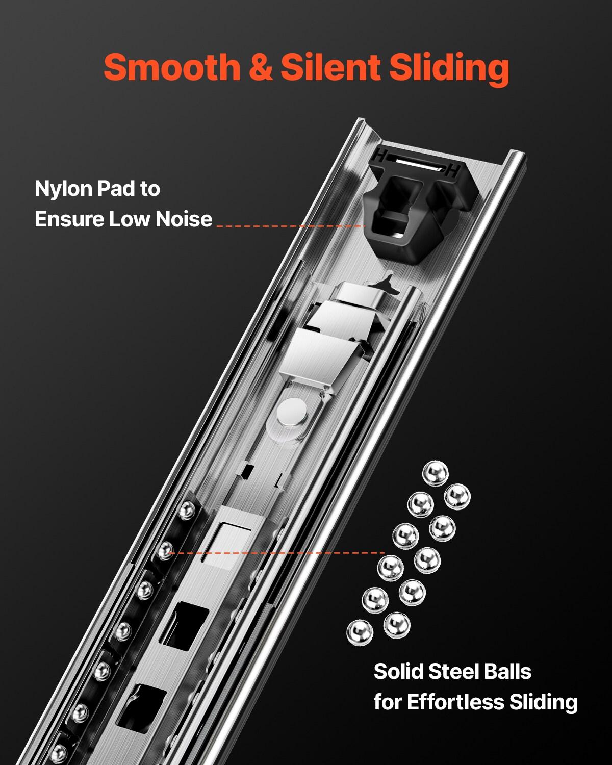 VEVOR Full Extension Soft Close Side Mount Metal Drawer Slide (Set of 2)