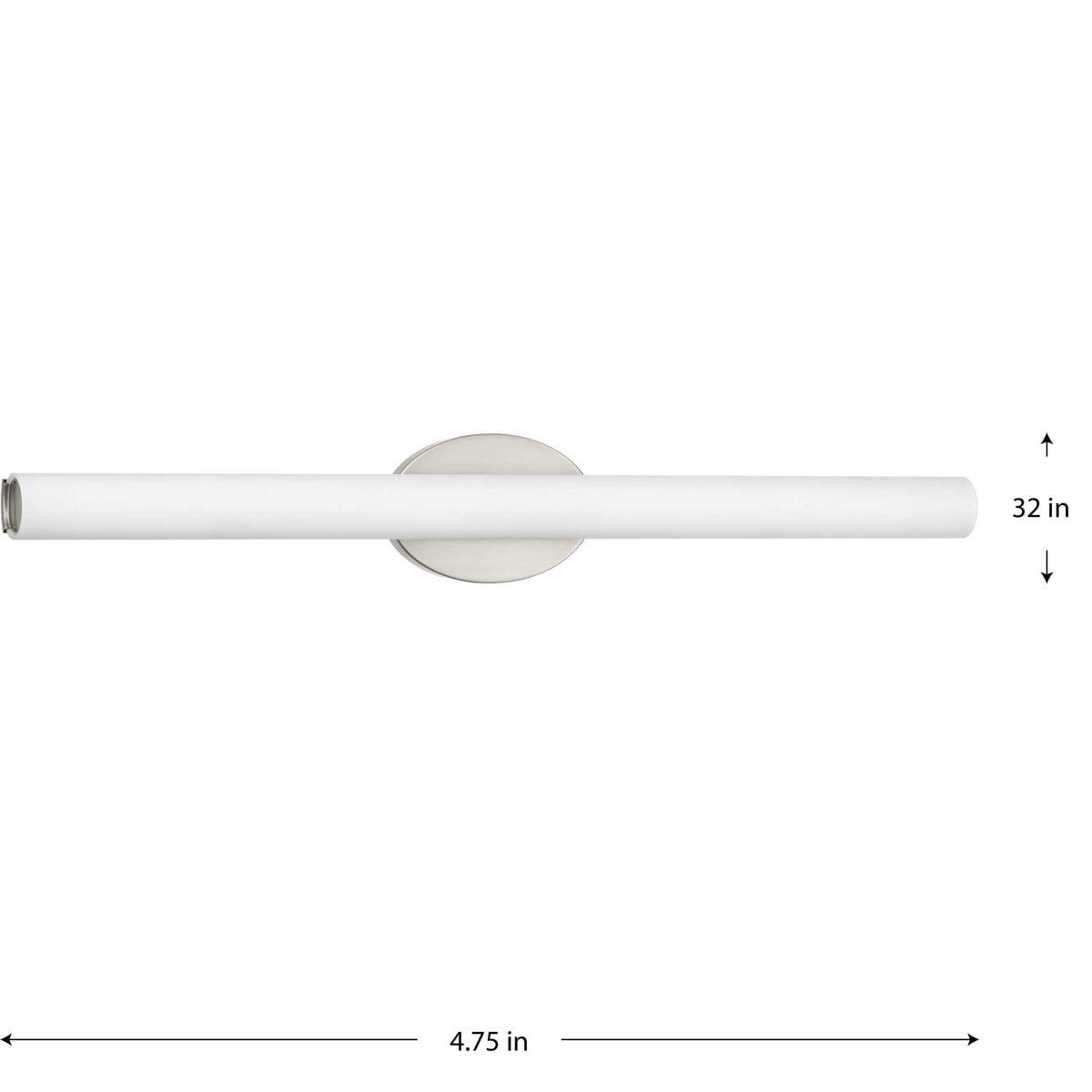 Progress Lighting Parallel Collection 1-Light LED Bath Vanity Fixture, Brushed Nickel, Opal Glass Shade
