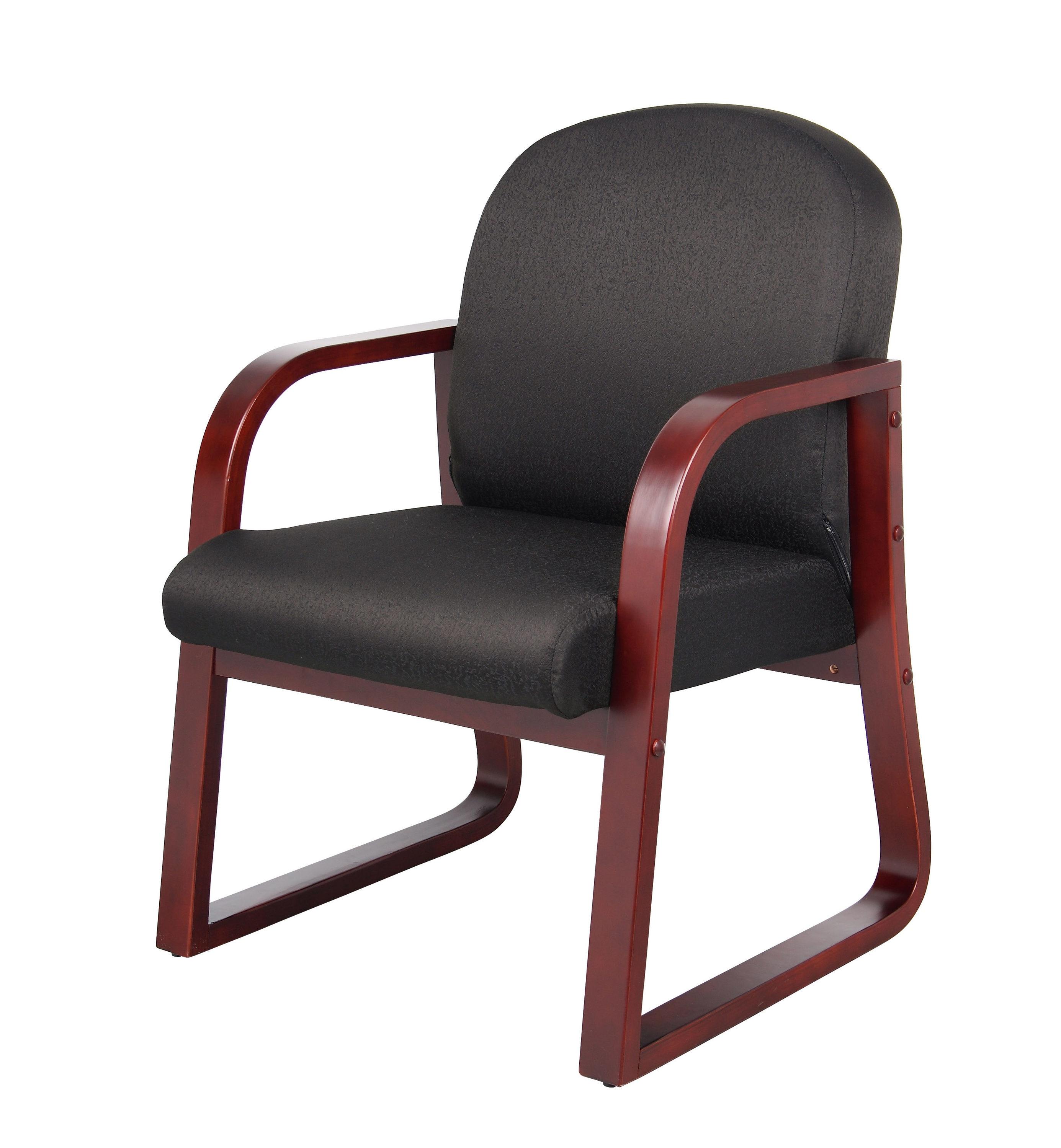 Boss Office Products Black Sled Base Reception Chair