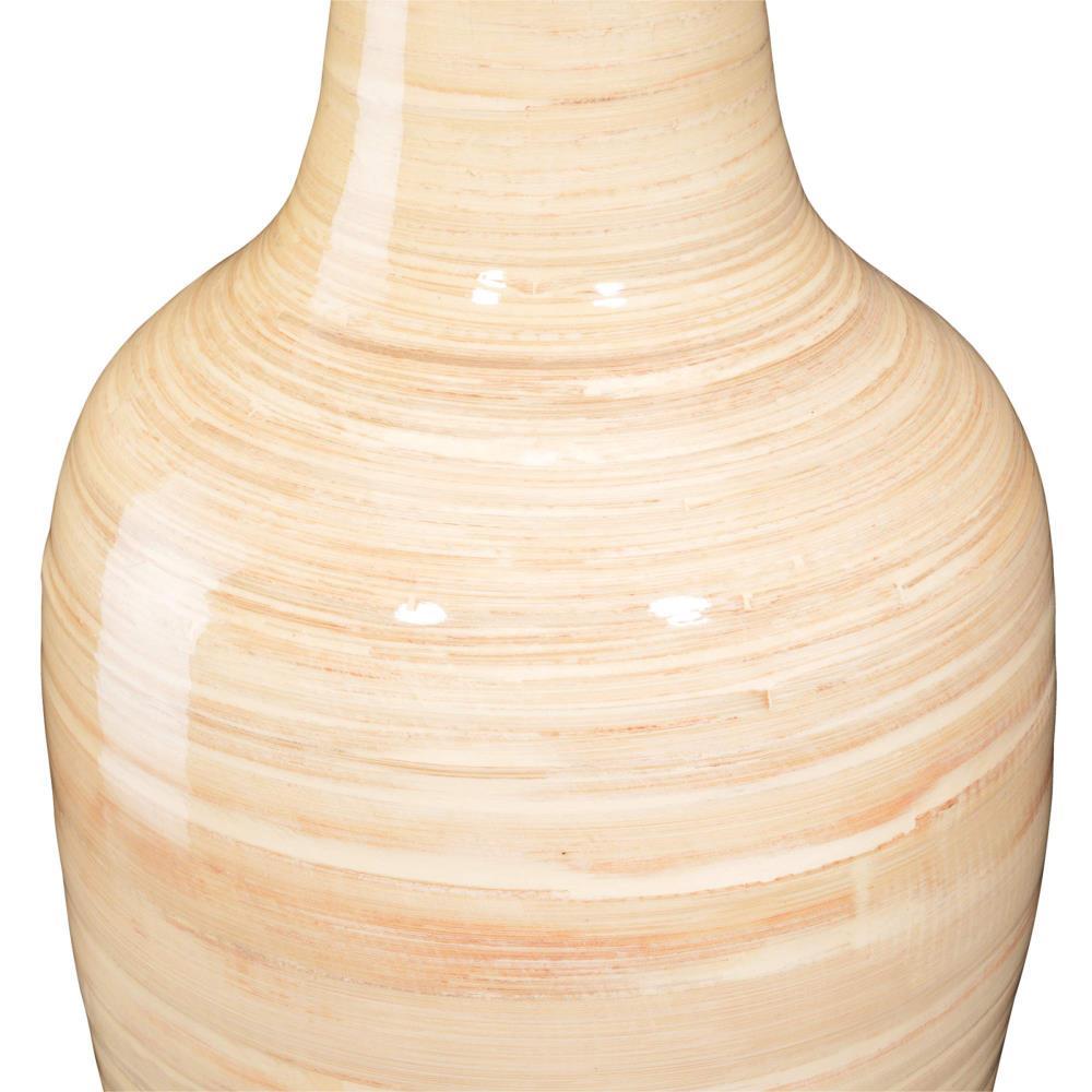 Hasting Home 28" Tall Handcrafted Natural Bamboo Vase, Decorative Classic Floor Vase, Beige