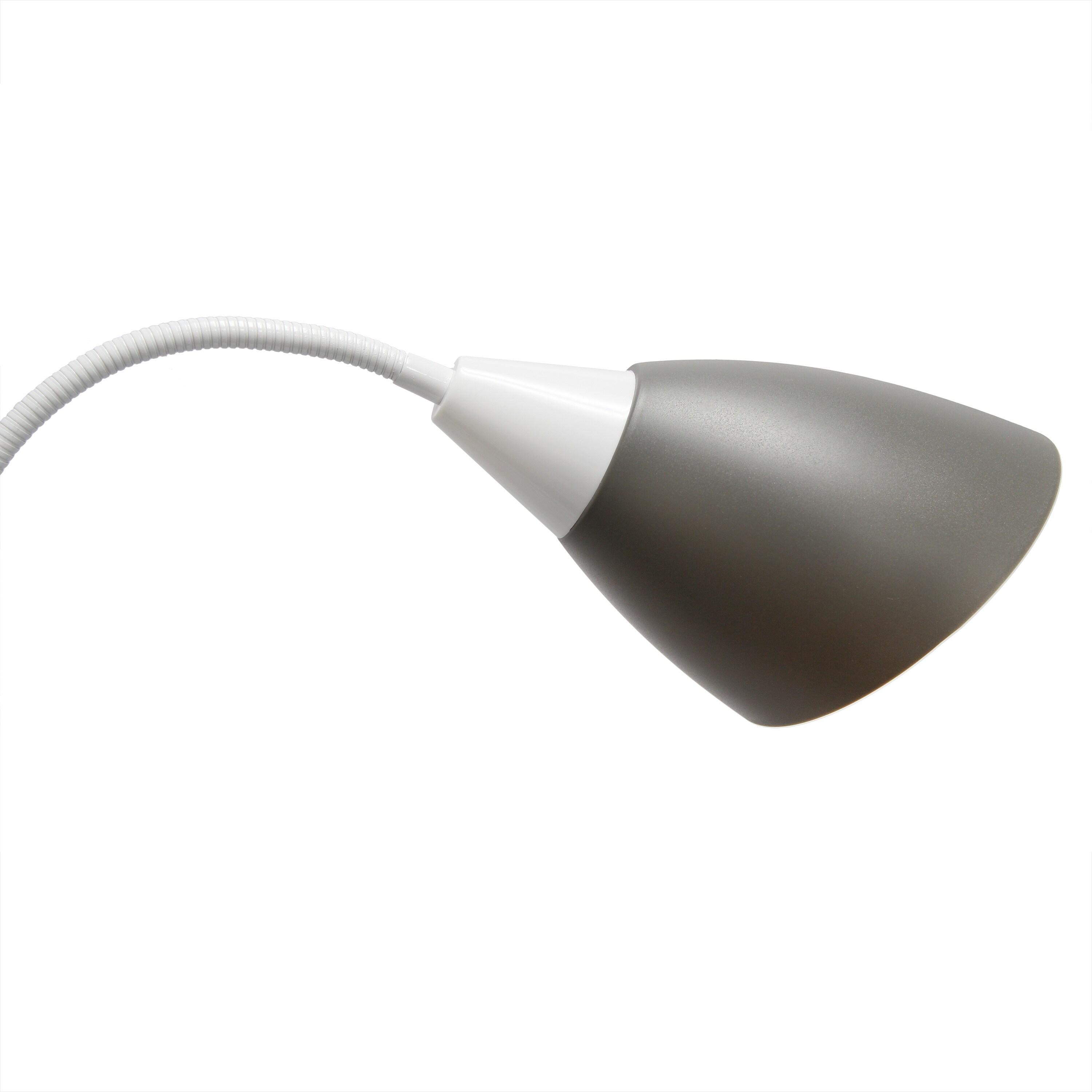 Simple Designs 67" Contemporary Multi 5-Head Adjustable Gooseneck Floor Lamp with Shades Gray : ETL Listed, Metal Body, Rotary Dimmer Switch