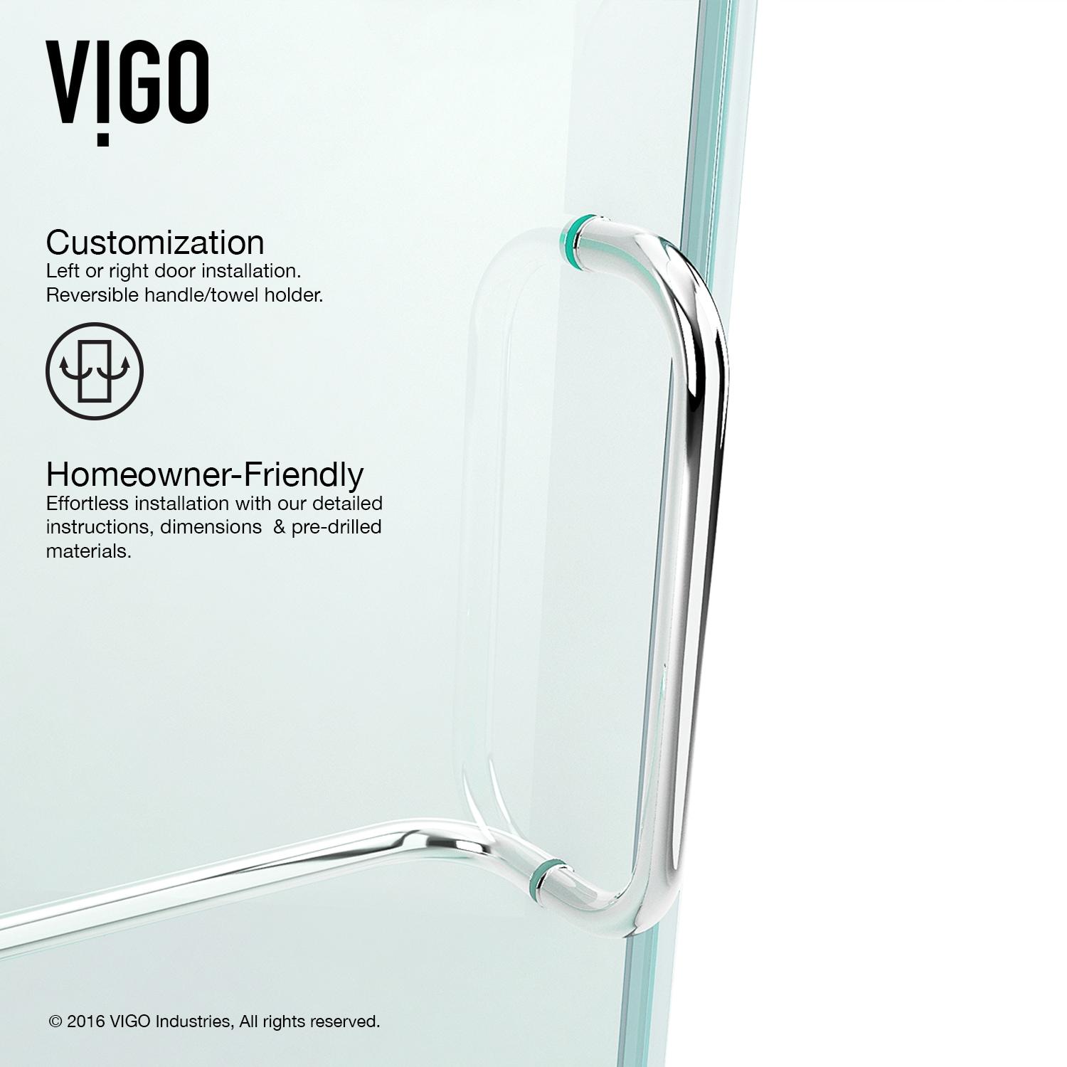Pirouette 36-42" W x 72" H Pivot Frameless Shower Door with 3/8" Clear Glass