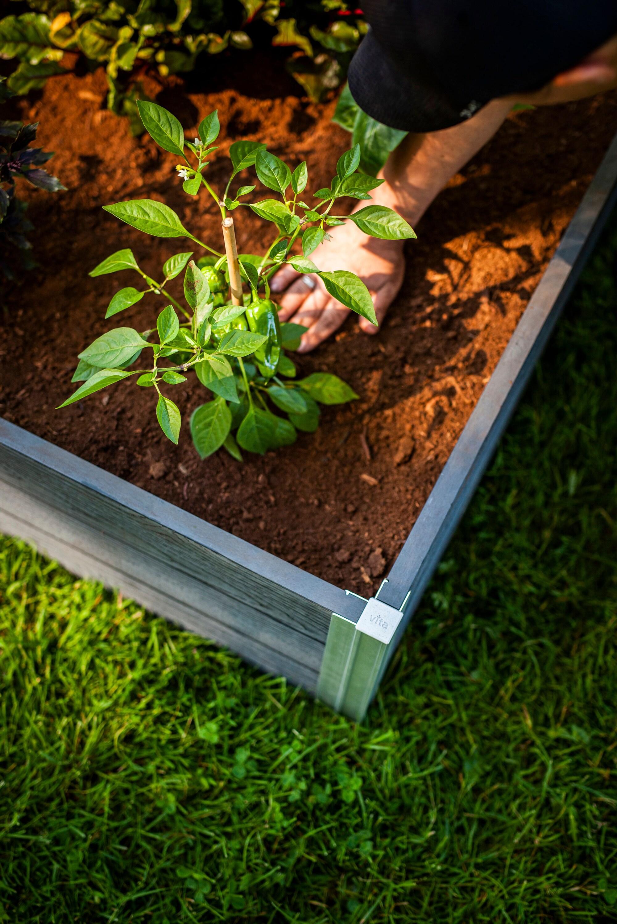 Urbana 4 ft x 4 ft Vinyl Raised Garden Bed