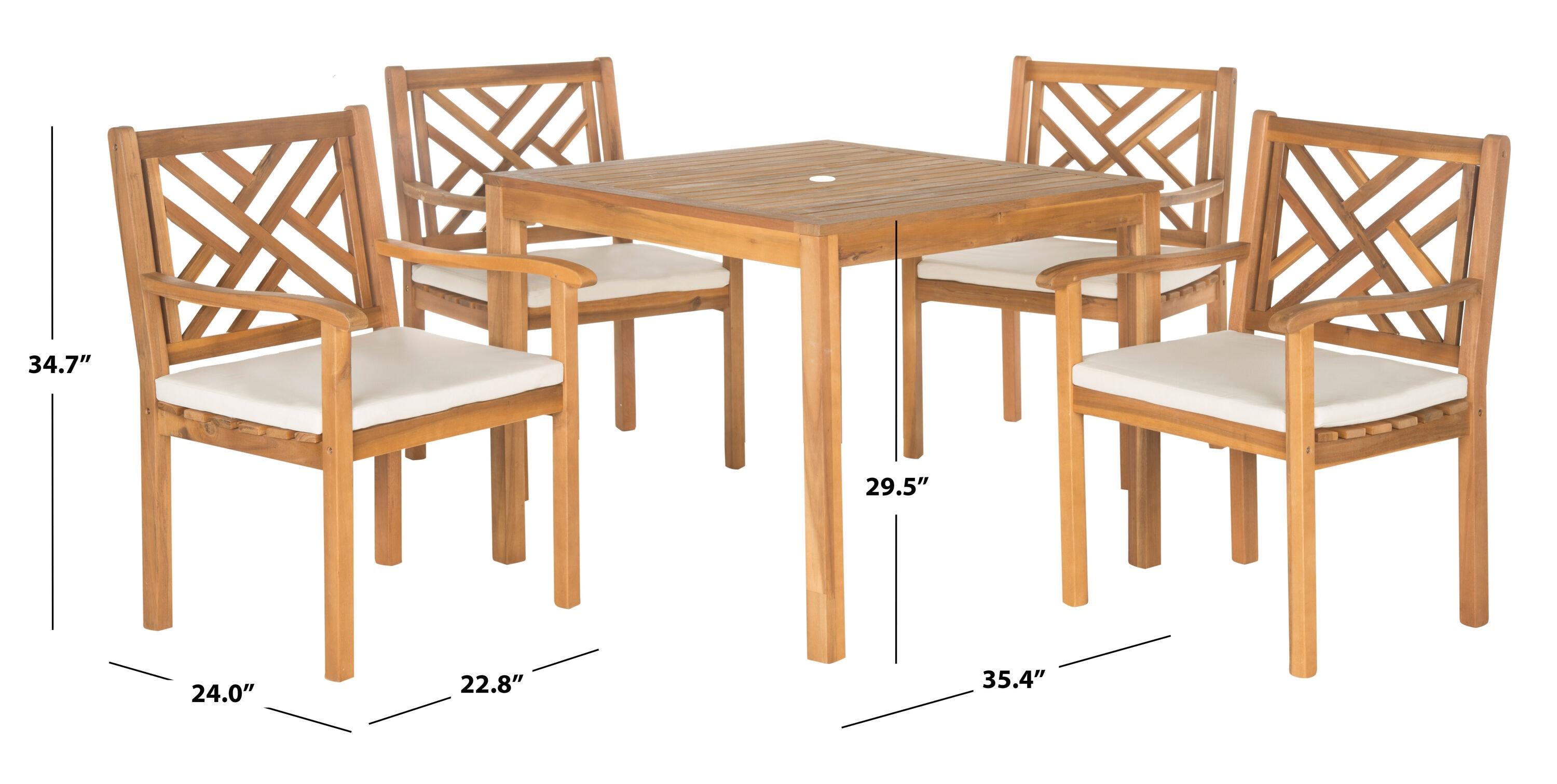 Bradbury 5 Pc Dining Set - Outdoor - PAT6720 - Natural/Beige - Safavieh