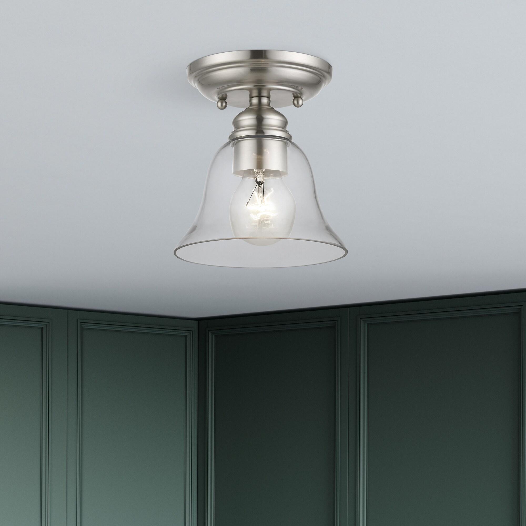 Livex Lighting Moreland 1 - Light Semi-Flush Mount in  Brushed Nickel