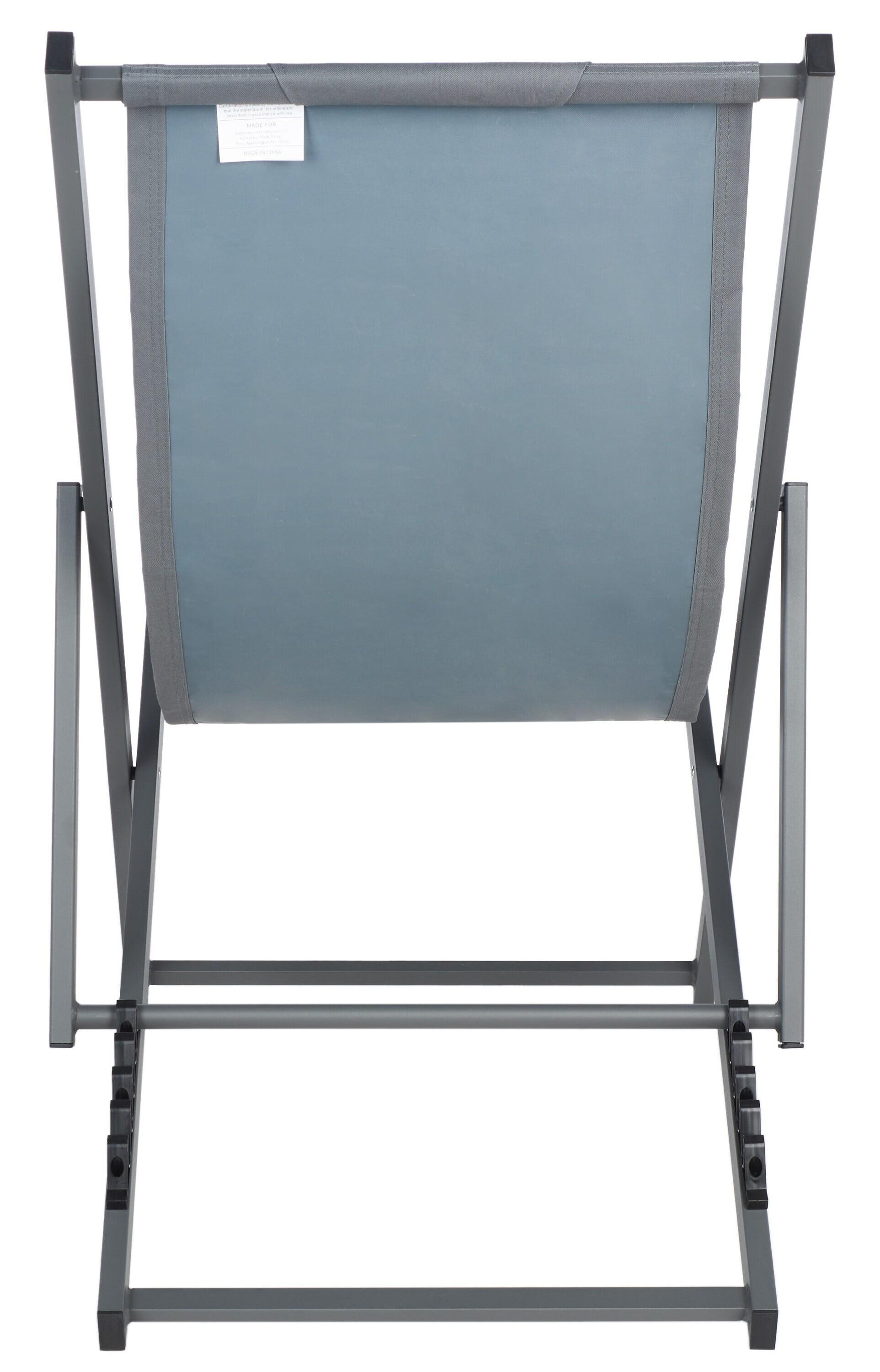 Camlin Foldable Sling Chair (Set Of 2) - Grey/Grey - Safavieh