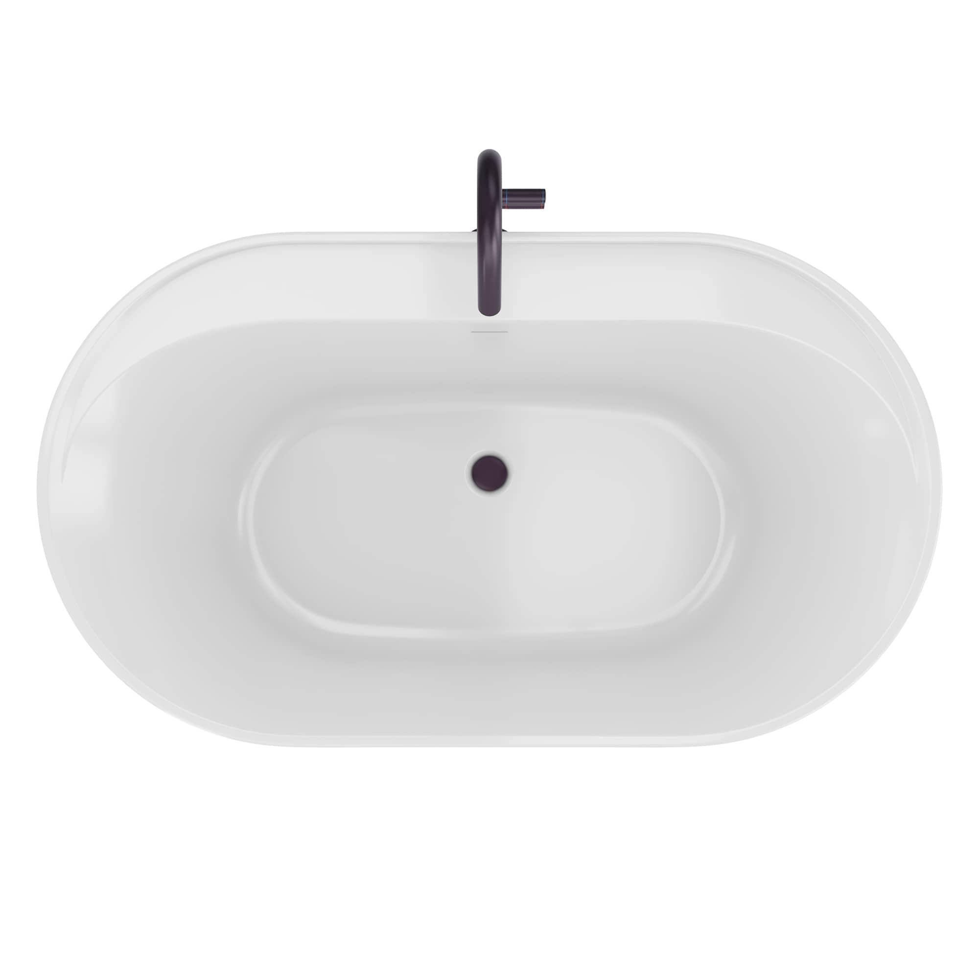 DreamLine BT63X3460C06 Essence 60-1/4 in. L x 34-1/4 in. W x 23-5/8 in. H Freestanding Acrylic Bathtub