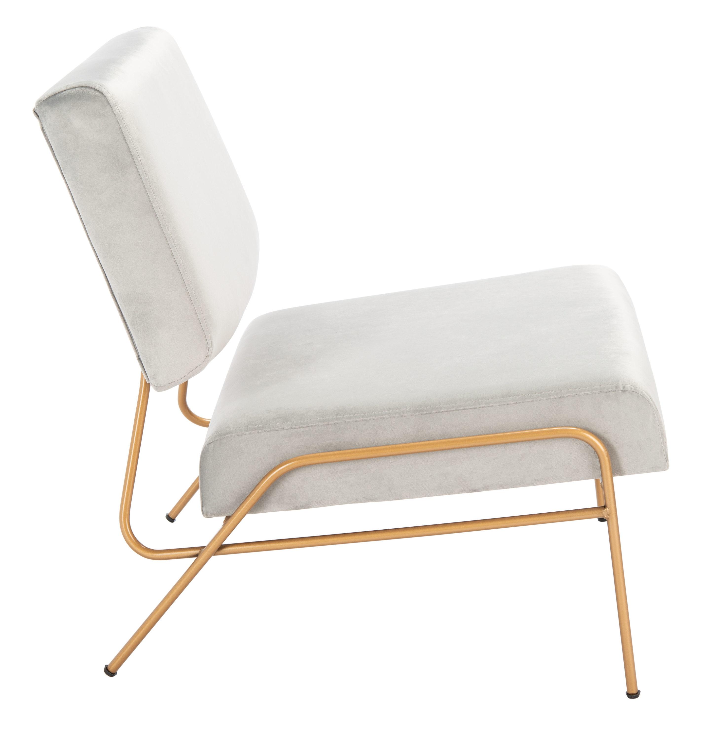 Romilly Velvet Accent Chair - ACH6203 - Grey/Gold - Safavieh