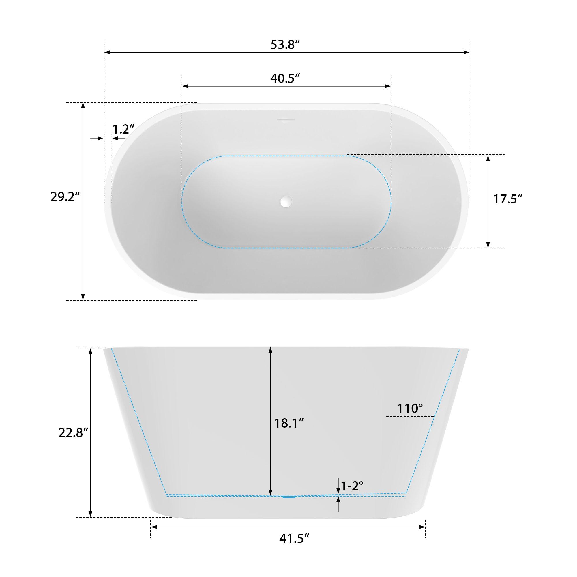 Chloe Freestanding Soaking Acrylic Bathtub