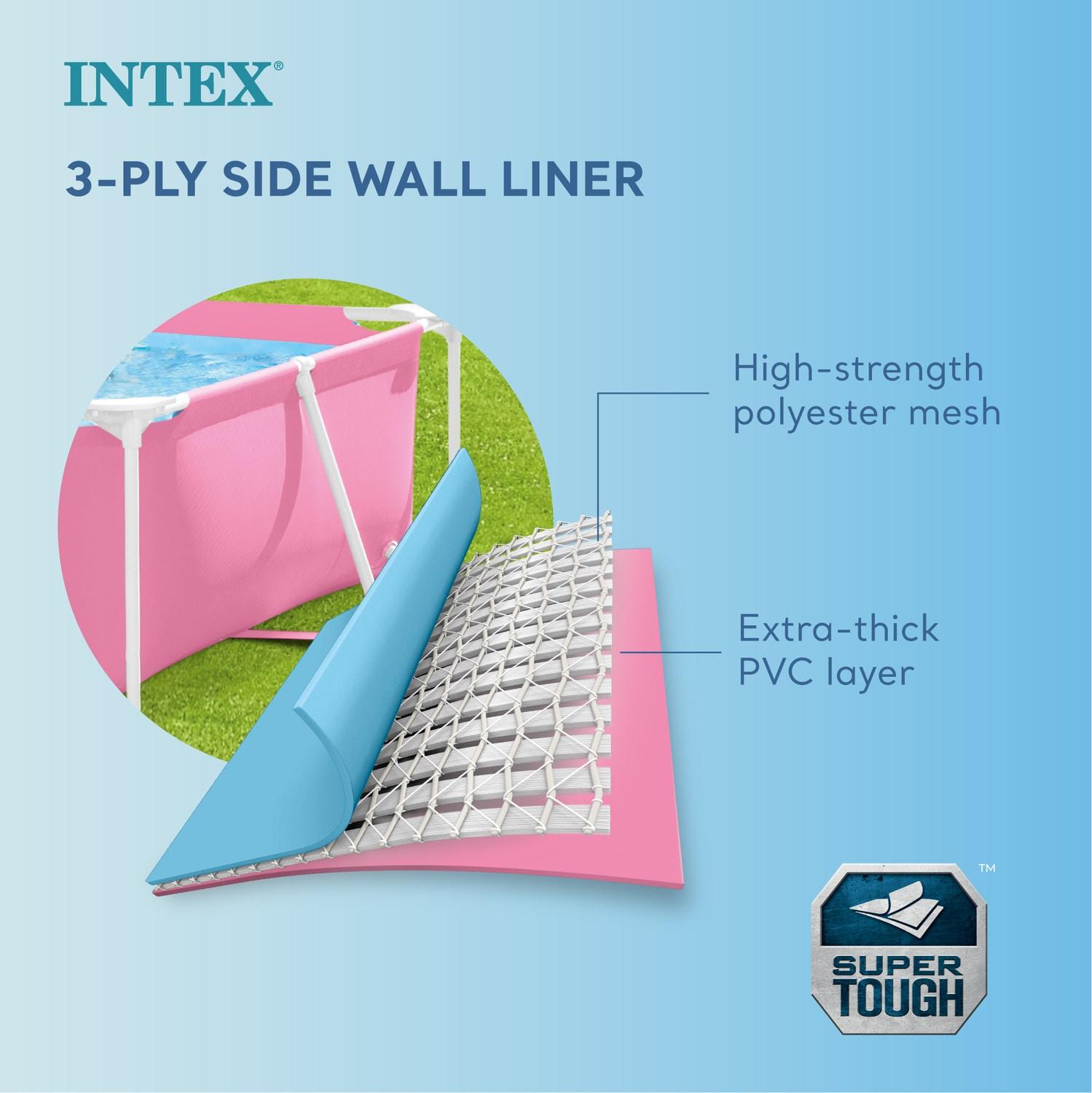 Intex Plastic Rectangle Frame Set Pool 23.62'' H x 59'' W x 86.62'' L