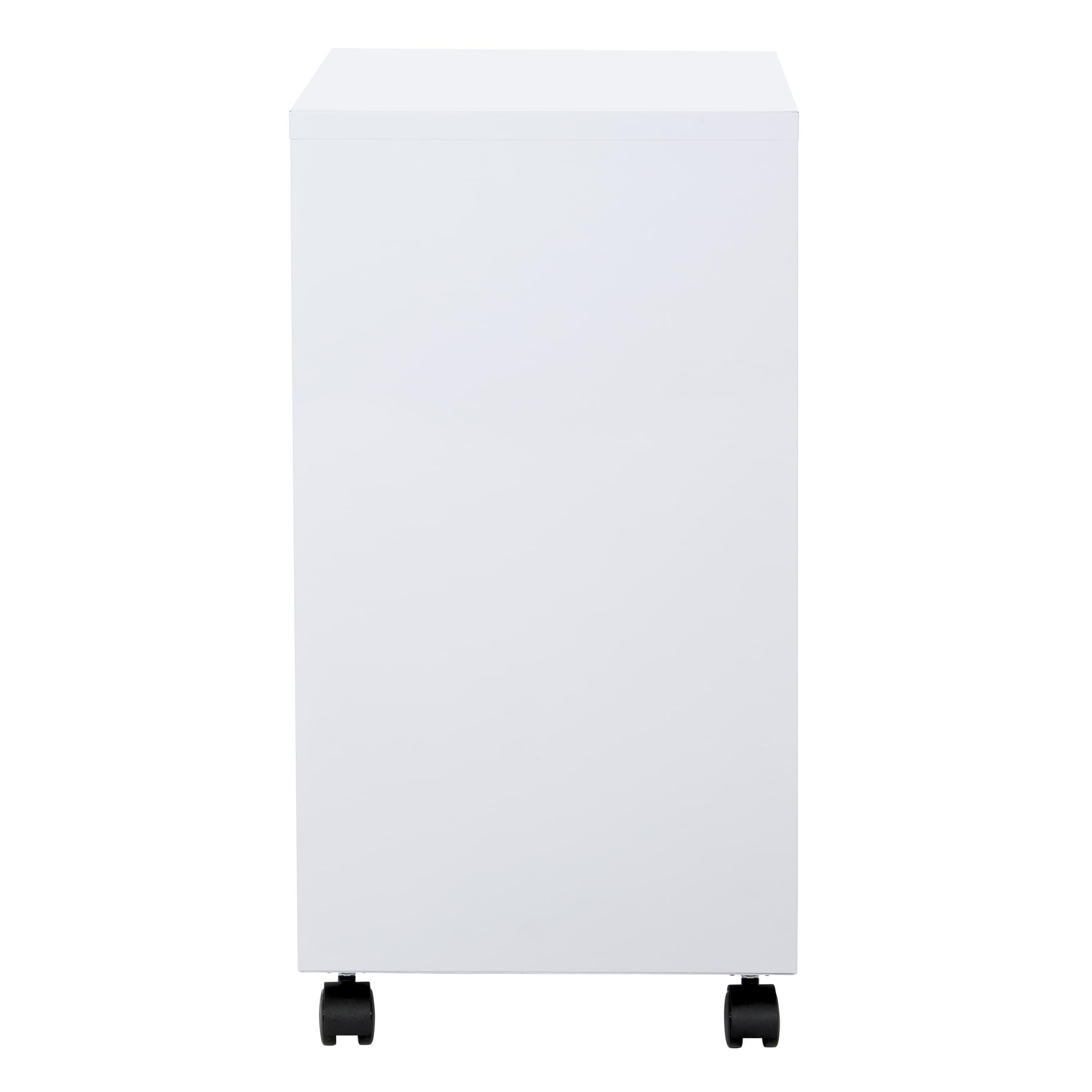 OSP Home Furnishings 2-Drawer Mobile Locking Metal File Cabinet, White