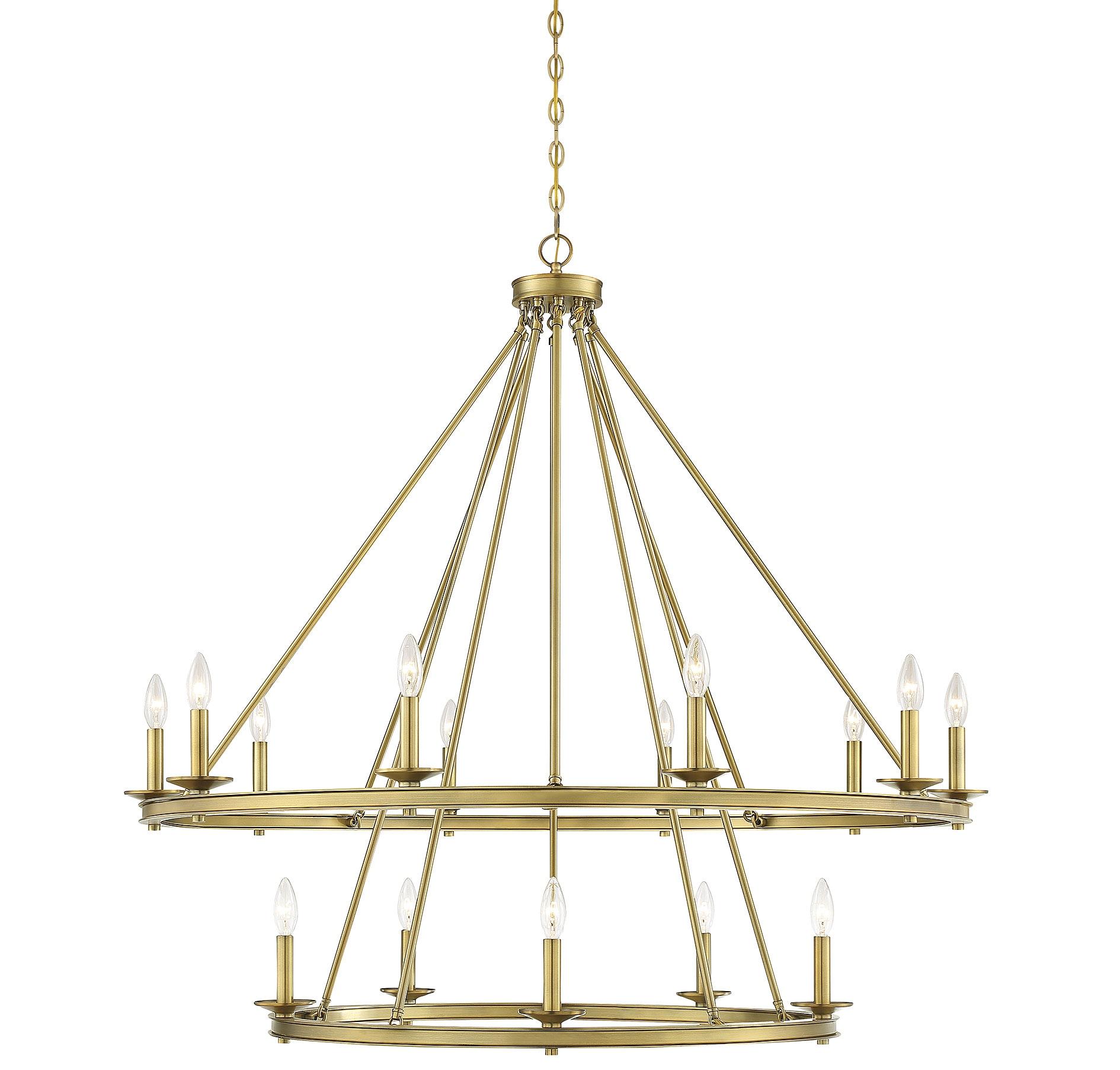 Middleton Brass Elegance 15-Light Two-Tier Candle Chandelier