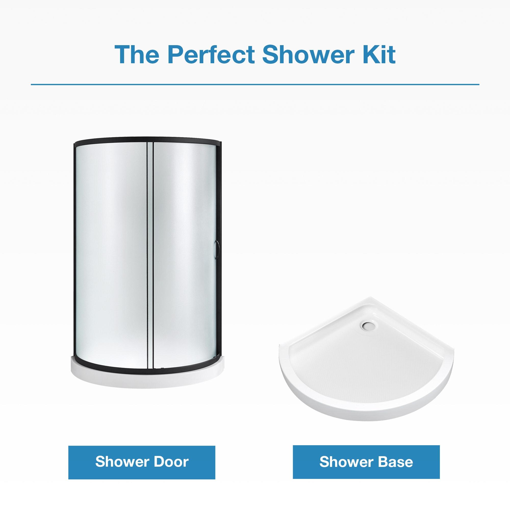 OVE Decors Breeze 40 in. Round Shower Kit w/ Frosted, Base