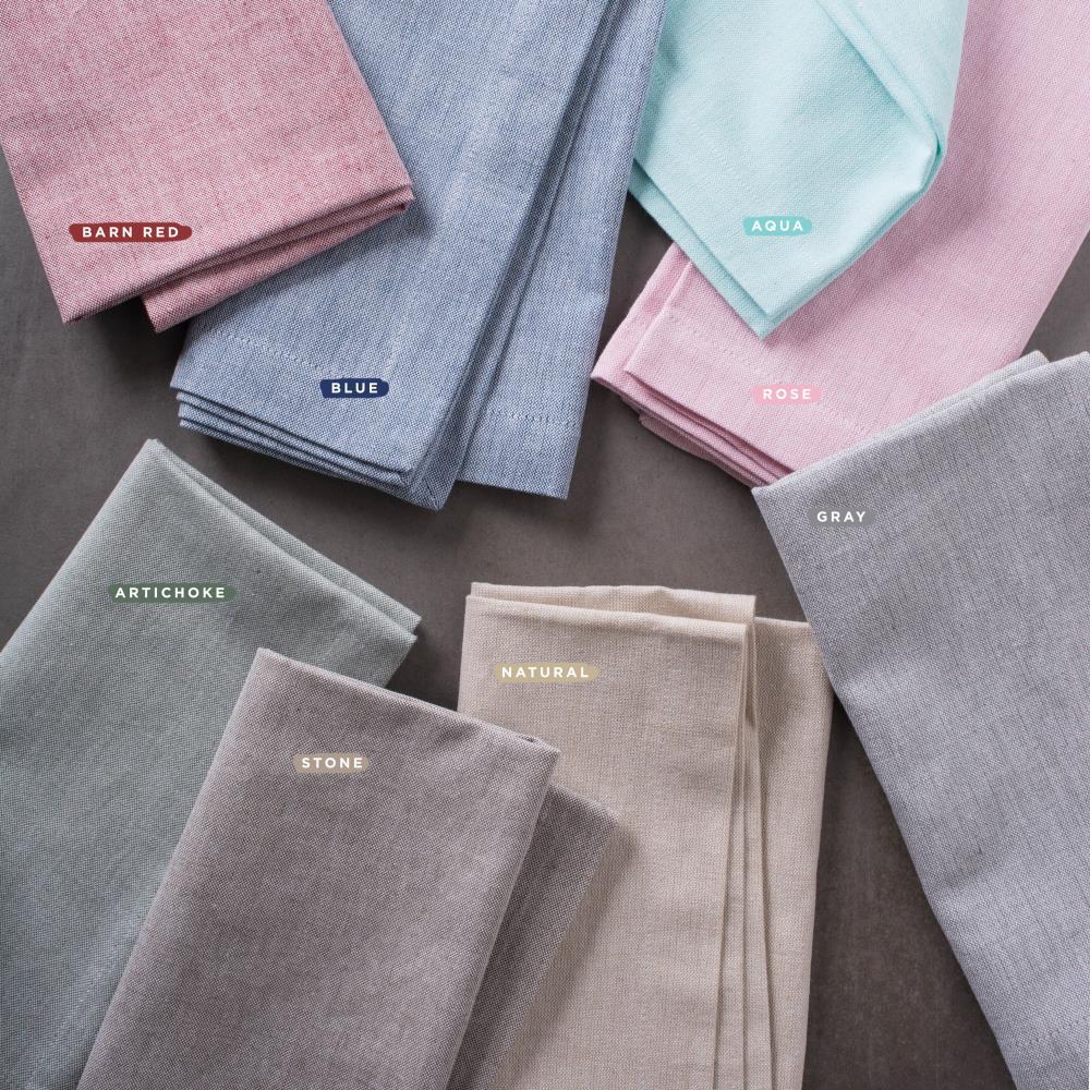 Gray Cotton Chambray Table Runner 14" x 72"