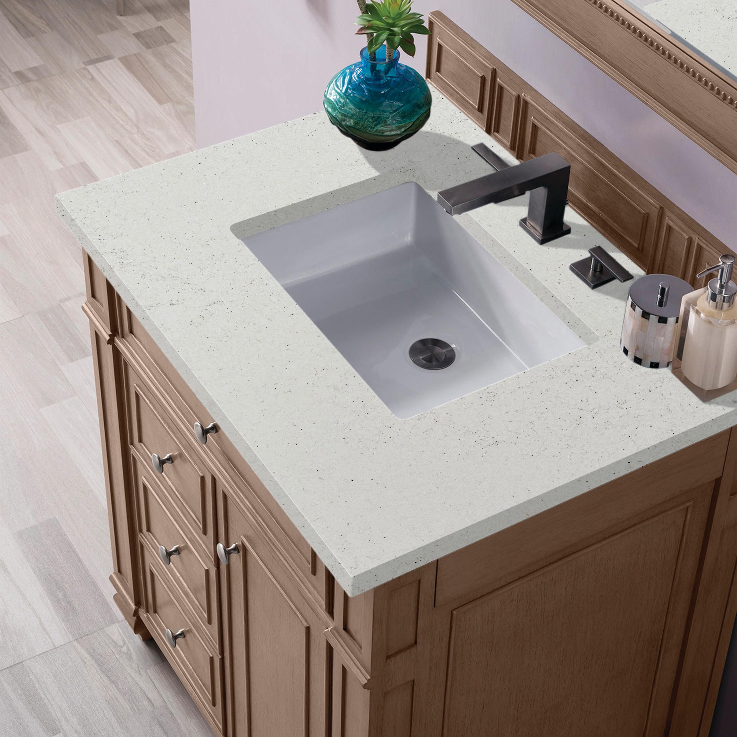 Bristol 30'' Dark Wood Single Vanity with Porcelain Sink