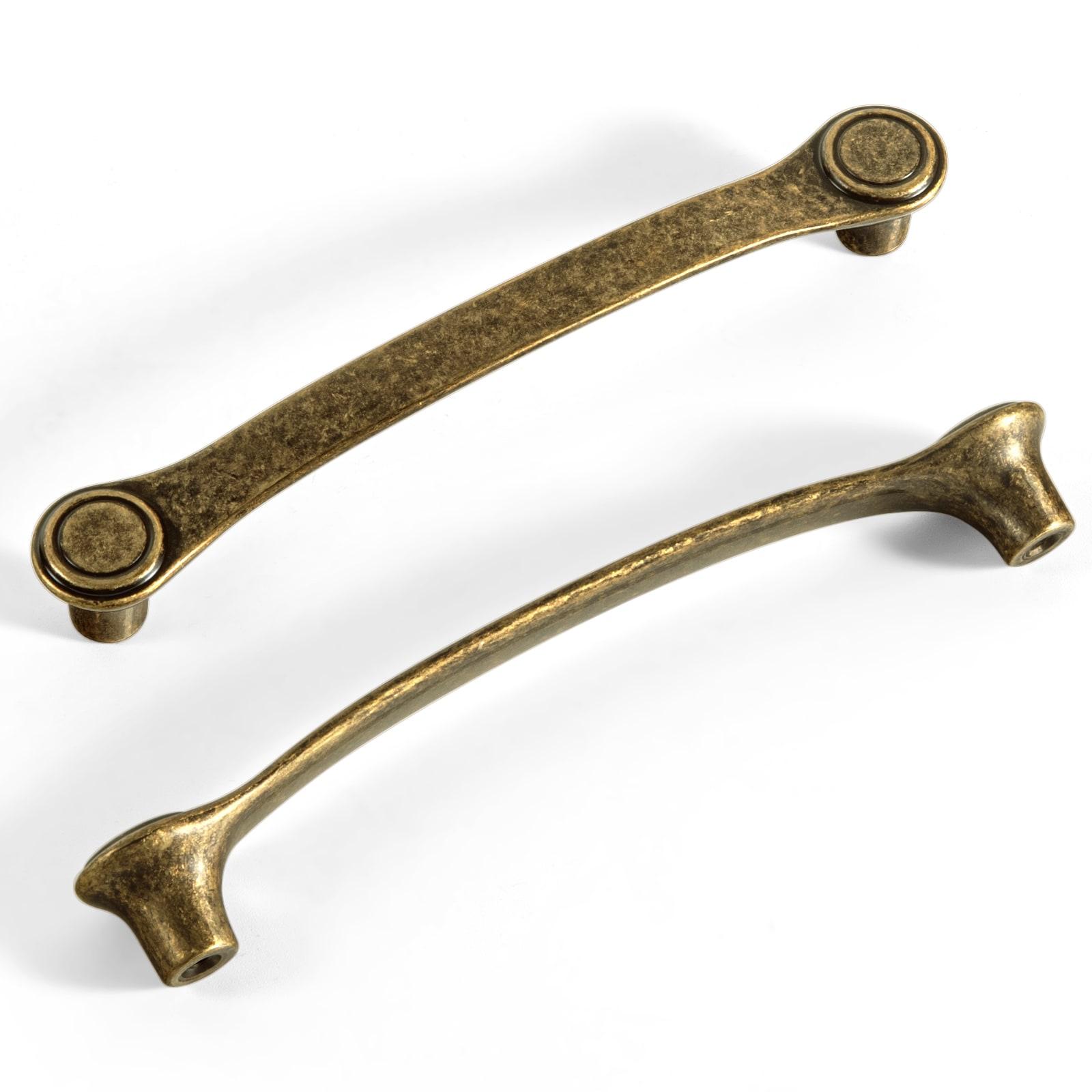 Antique Brass Arch Cabinet Pulls with Mounting Hardware