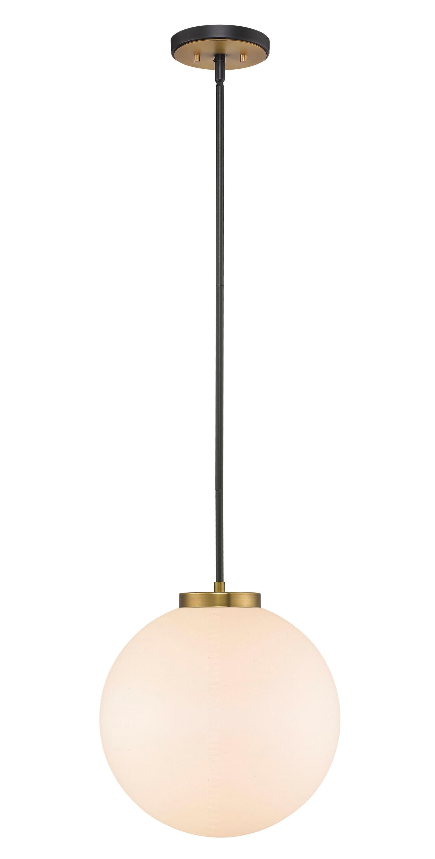 Z-Lite Parsons 1 - Light Pendant in  Matte Black/Olde Brass