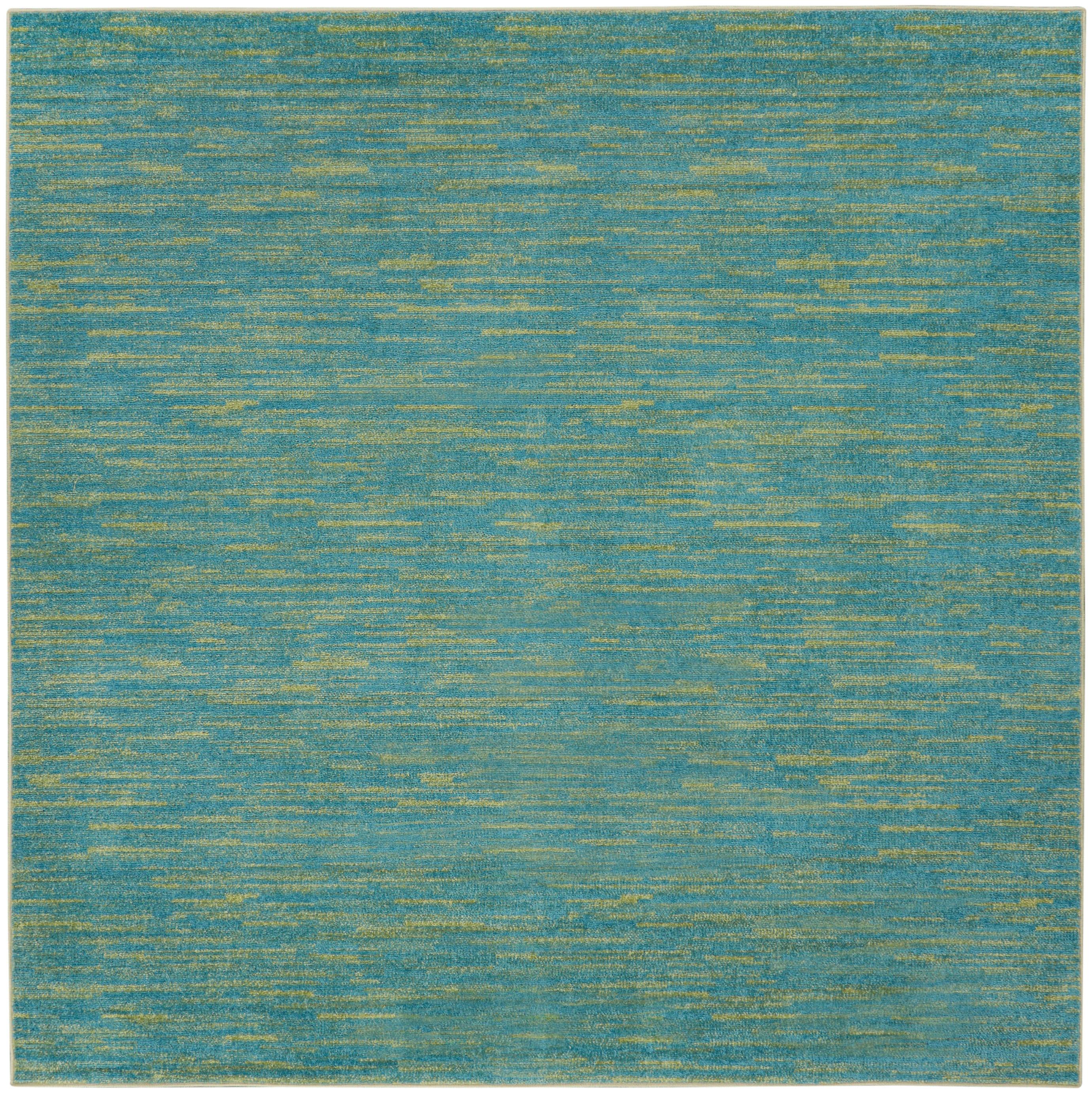 Nourison Nourison Essentials NRE01 Indoor/outdoor Area Rug - Blue Green 5' x square