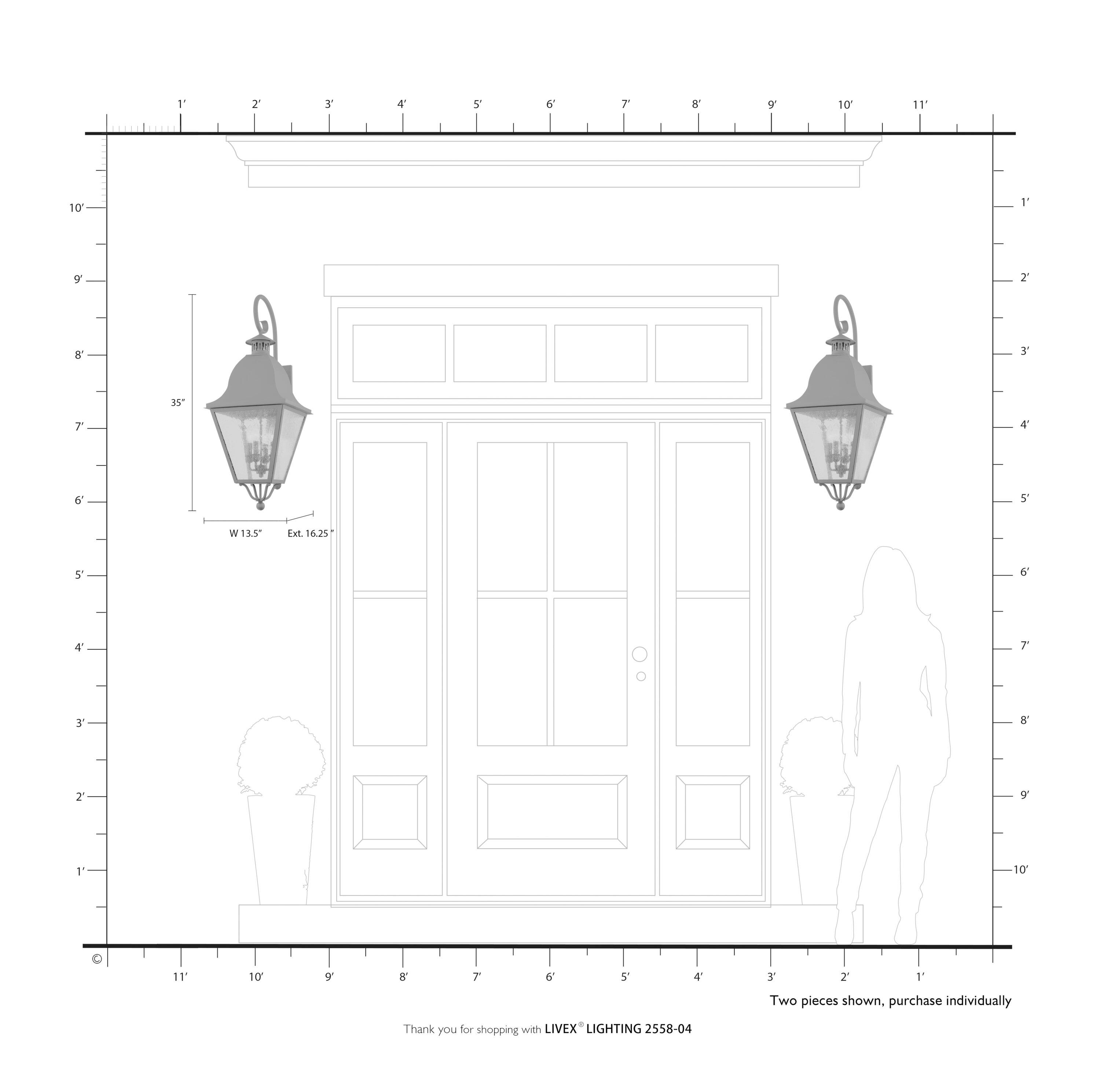Livex Lighting Amwell 4 - Light Wall Light in  Black