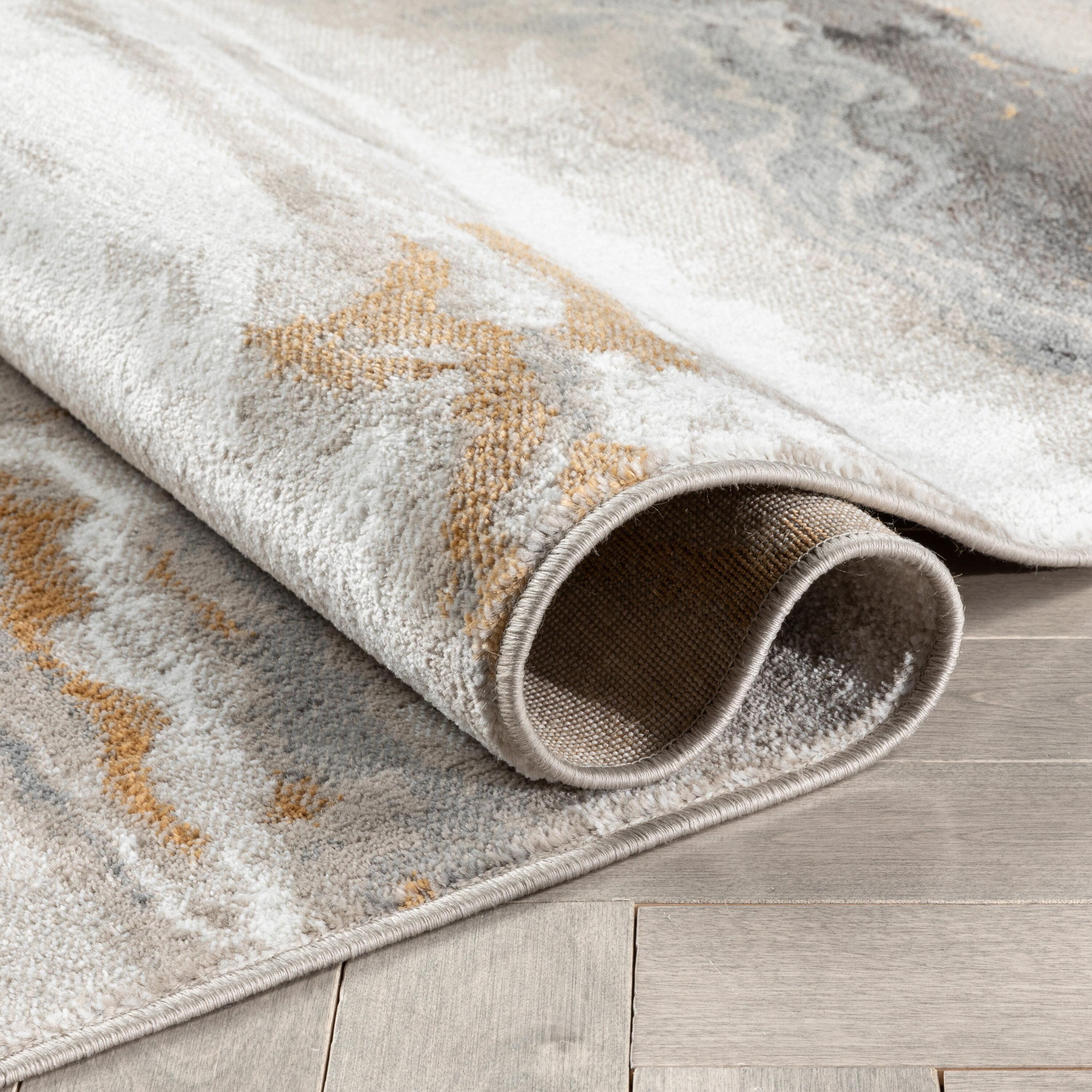 Verity Yara Modern Abstract Gray Rust Rug