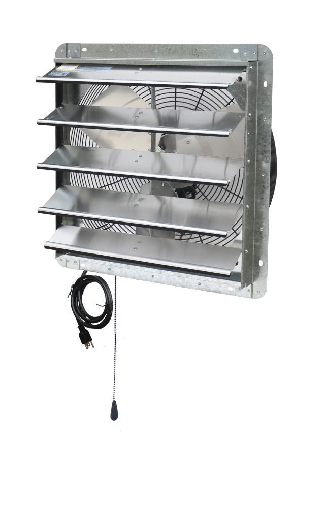 iLIVING ILG8SF20V-T 20 inch Shutter Exhaust Attic Garage Grow, Ventilation Fan with 3 Speed Thermostat 6 Foot Long 3 Plugs Cord, 20" - Variable, 3368 CFM, 5000 SQF Coverage Area, Silver