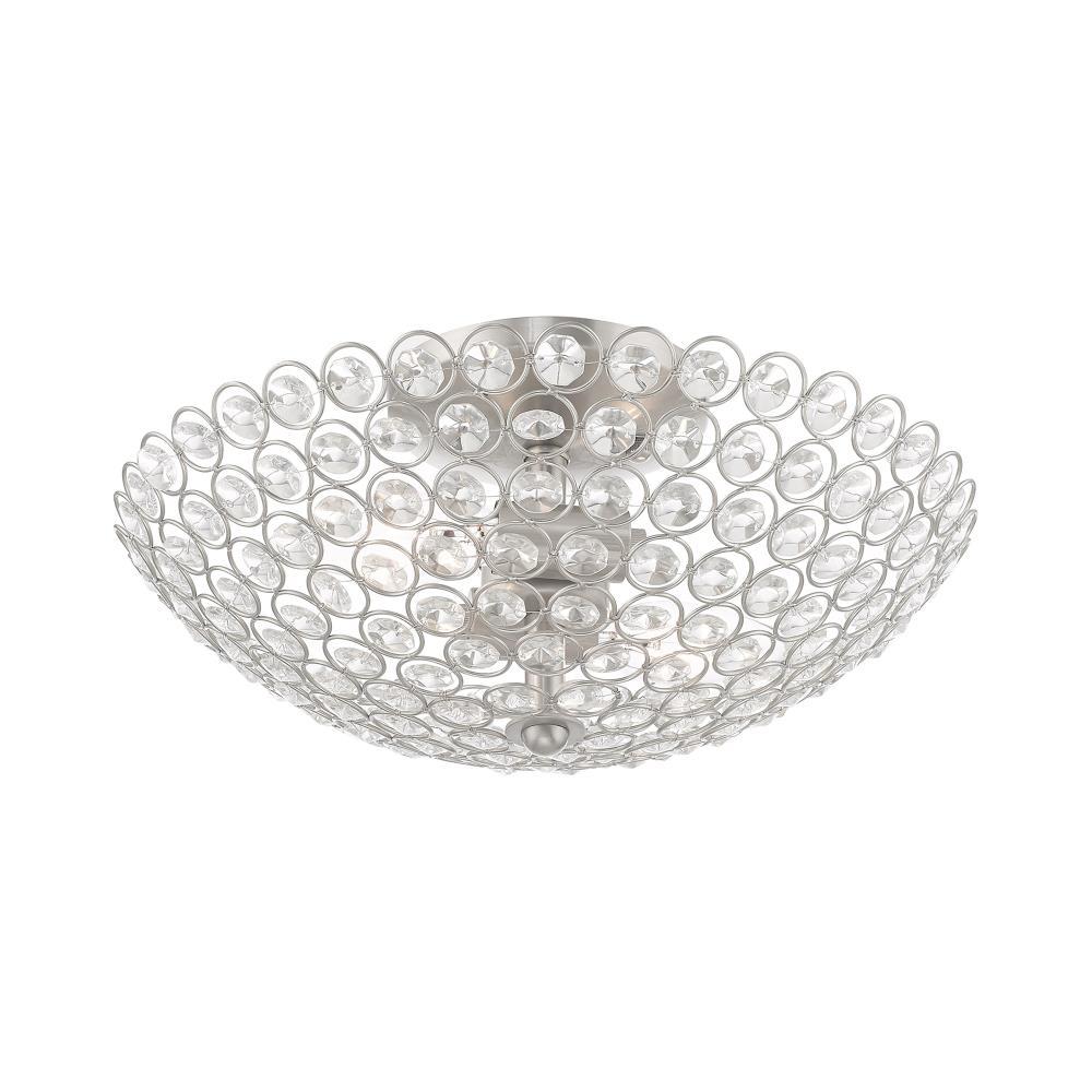 Livex Lighting Cassandra 2 - Light Semi-Flush Mount in  Brushed Nickel