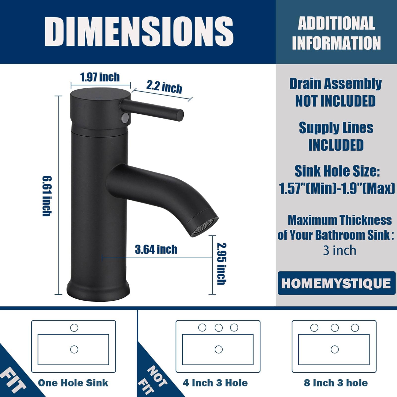 Single-Hole Single-handle Bathroom Faucet with Drain Assembly