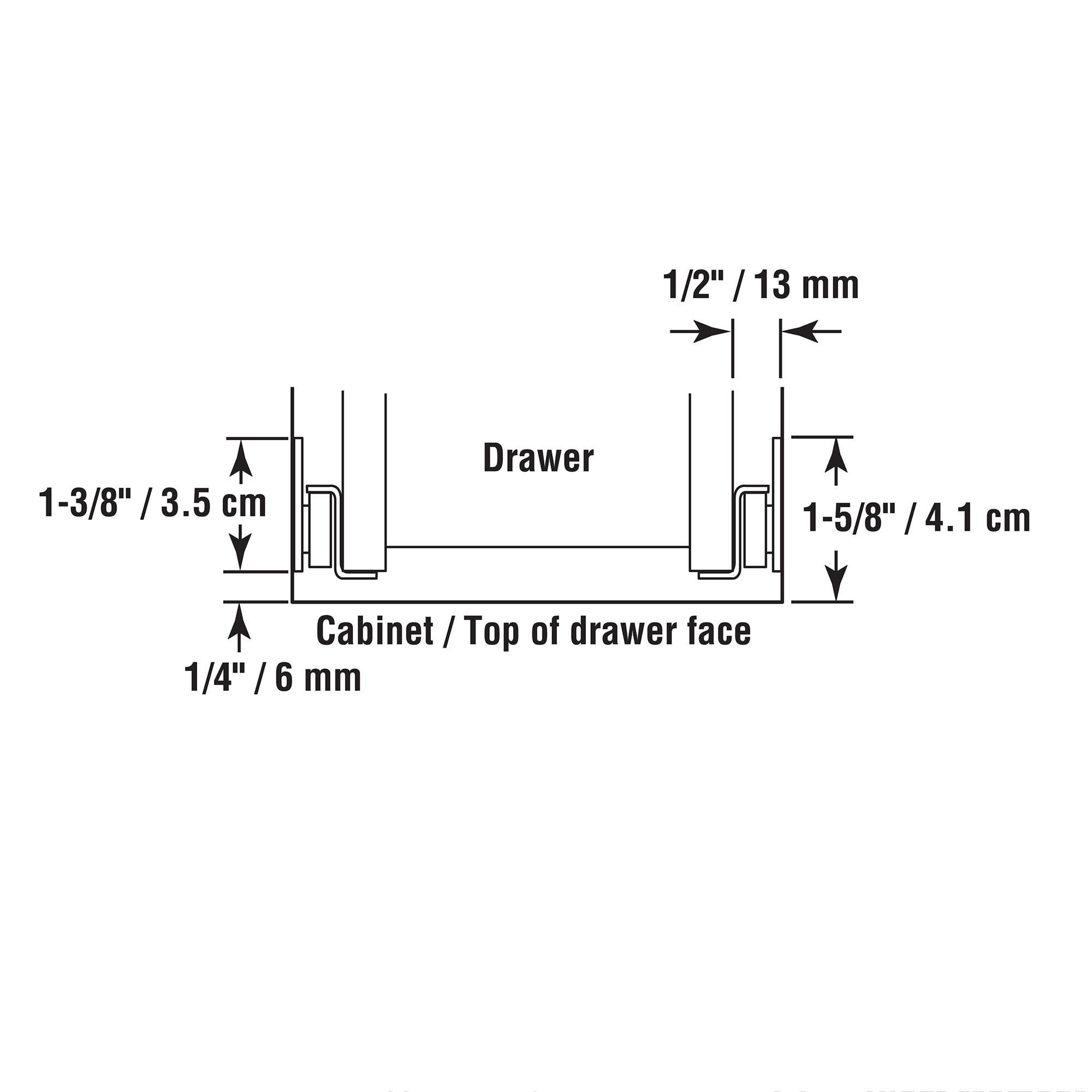 Drawer Slide Kit  Replace Drawer Track Hardware  Self-Closing Design Fits Most Bottom/ Side-Mounted Drawer Systems 17-3/4 In. Steel Tracks, Plastic Wheels, White (1 Pair)