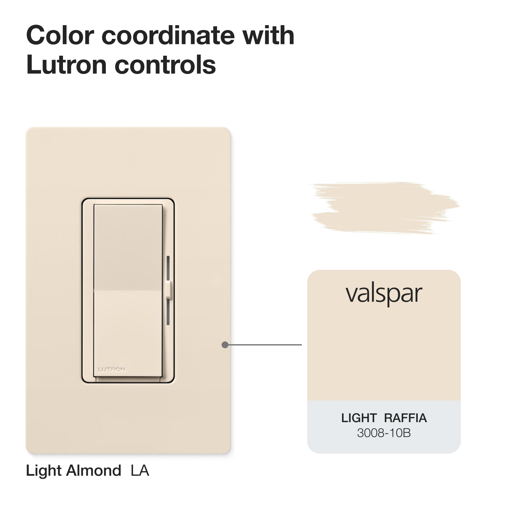 Lutron Fassada 3 Gang Wallplate for Toggle-Style Dimmers and Switches, FG-3-LA, Light Almond (1-Pack)