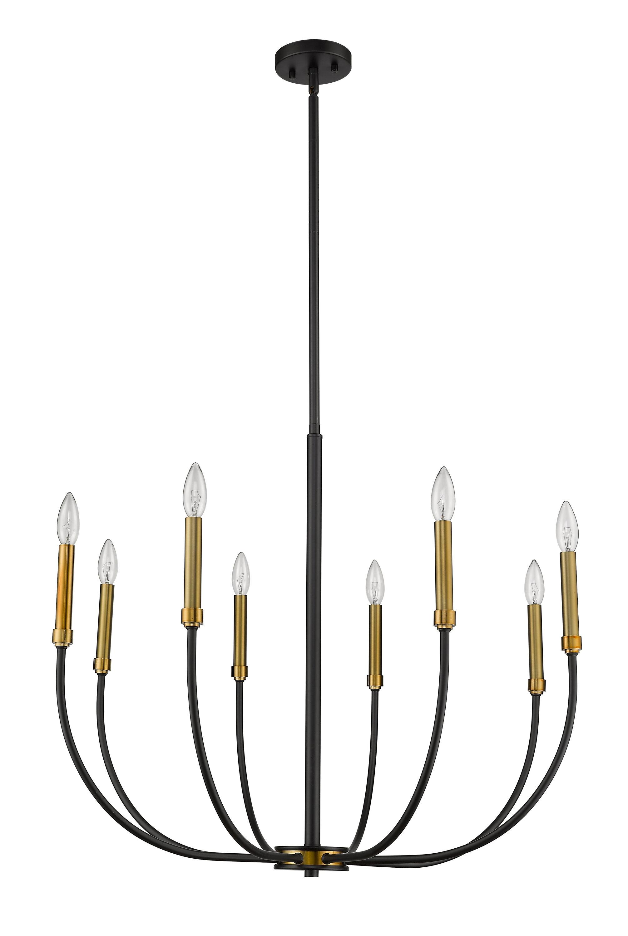 Z-Lite Haylie 8 - Light Chandelier in  Matte Black/Olde Brass
