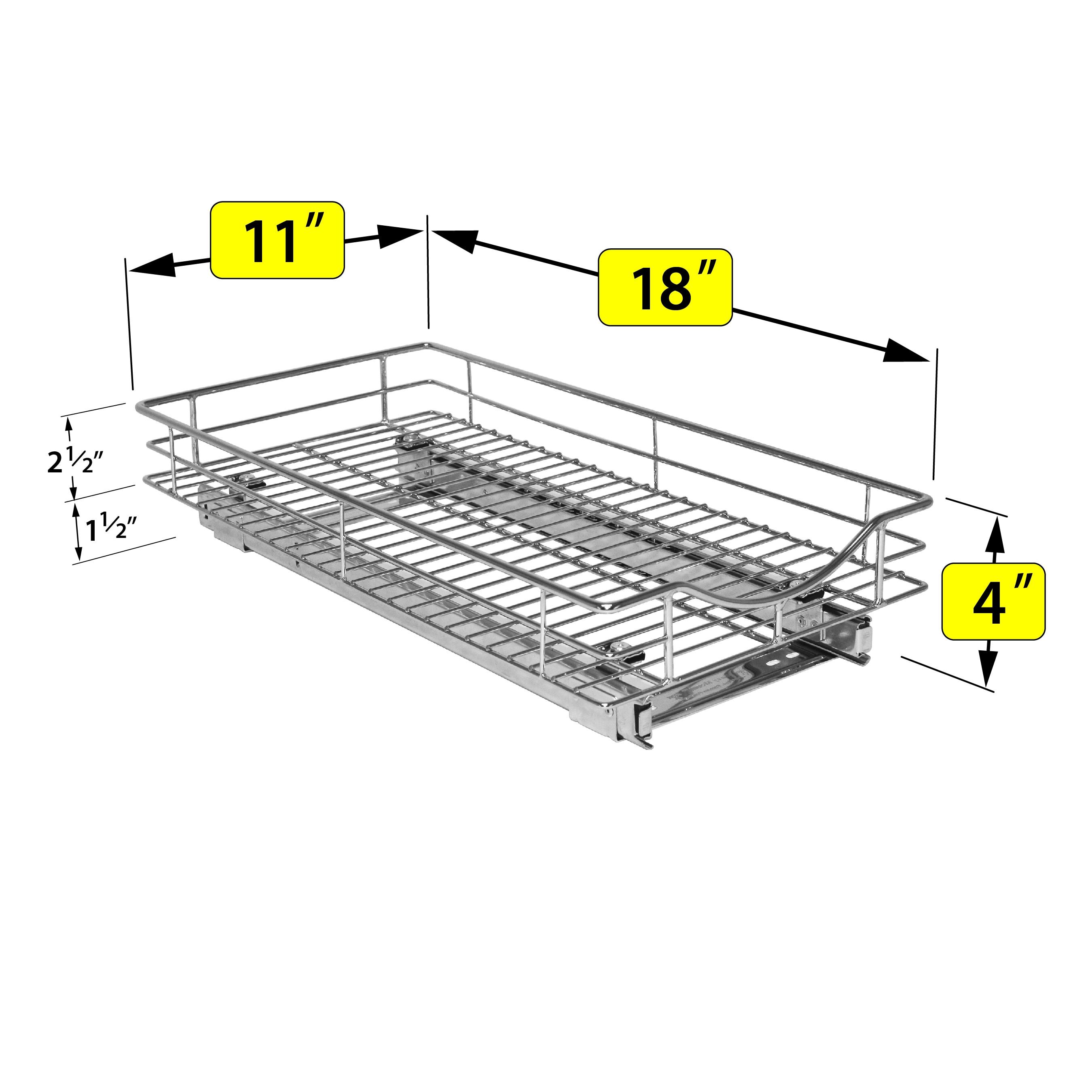 LYNK PROFESSIONAL Pull Out Cabinet Organizer - Slide Out Drawers for Kitchen Cabinets, Chrome