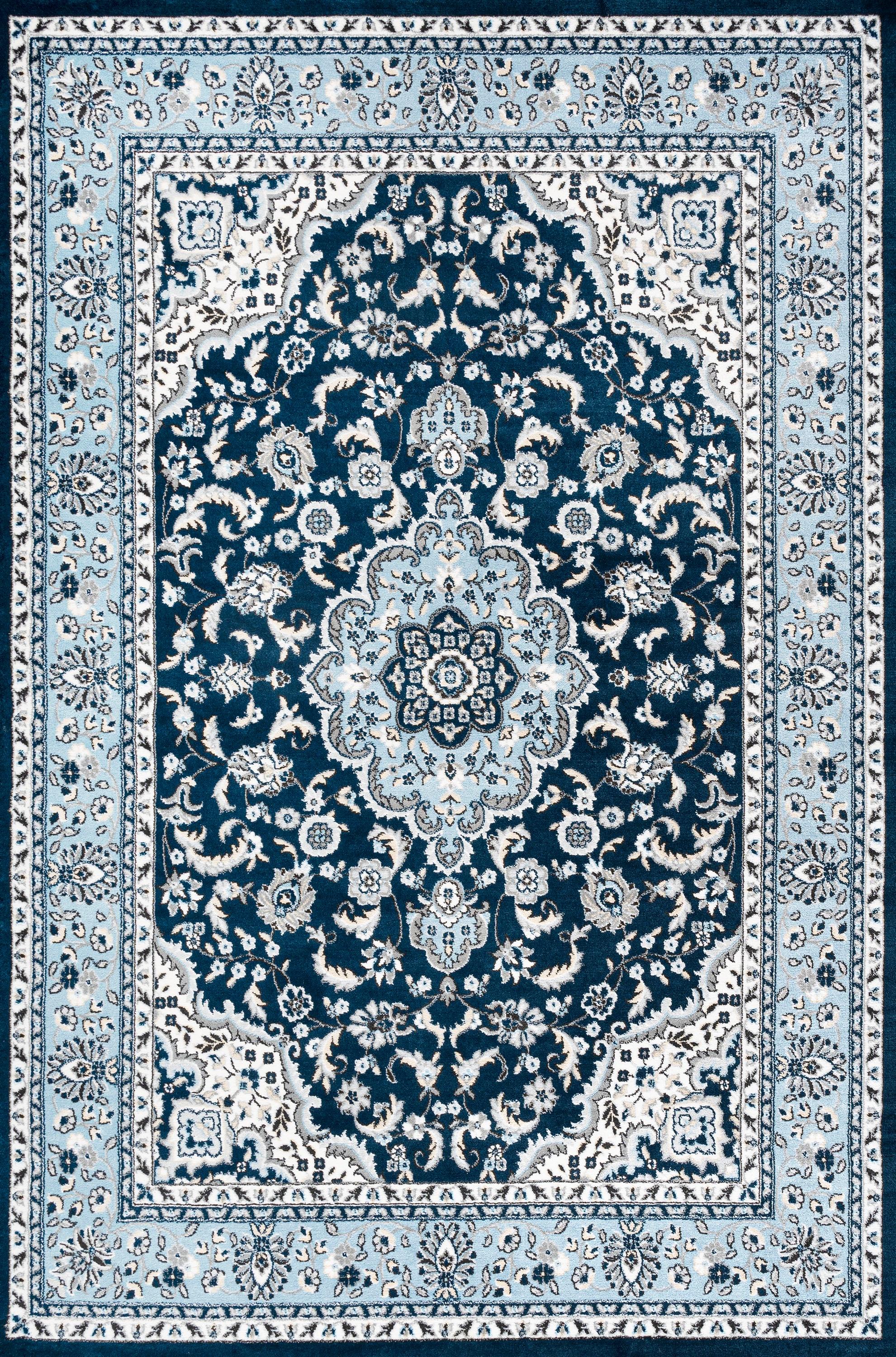 3'x 5' Palmette Modern Persian Floral Area Rug, Navy/Blue - JONATHAN Y